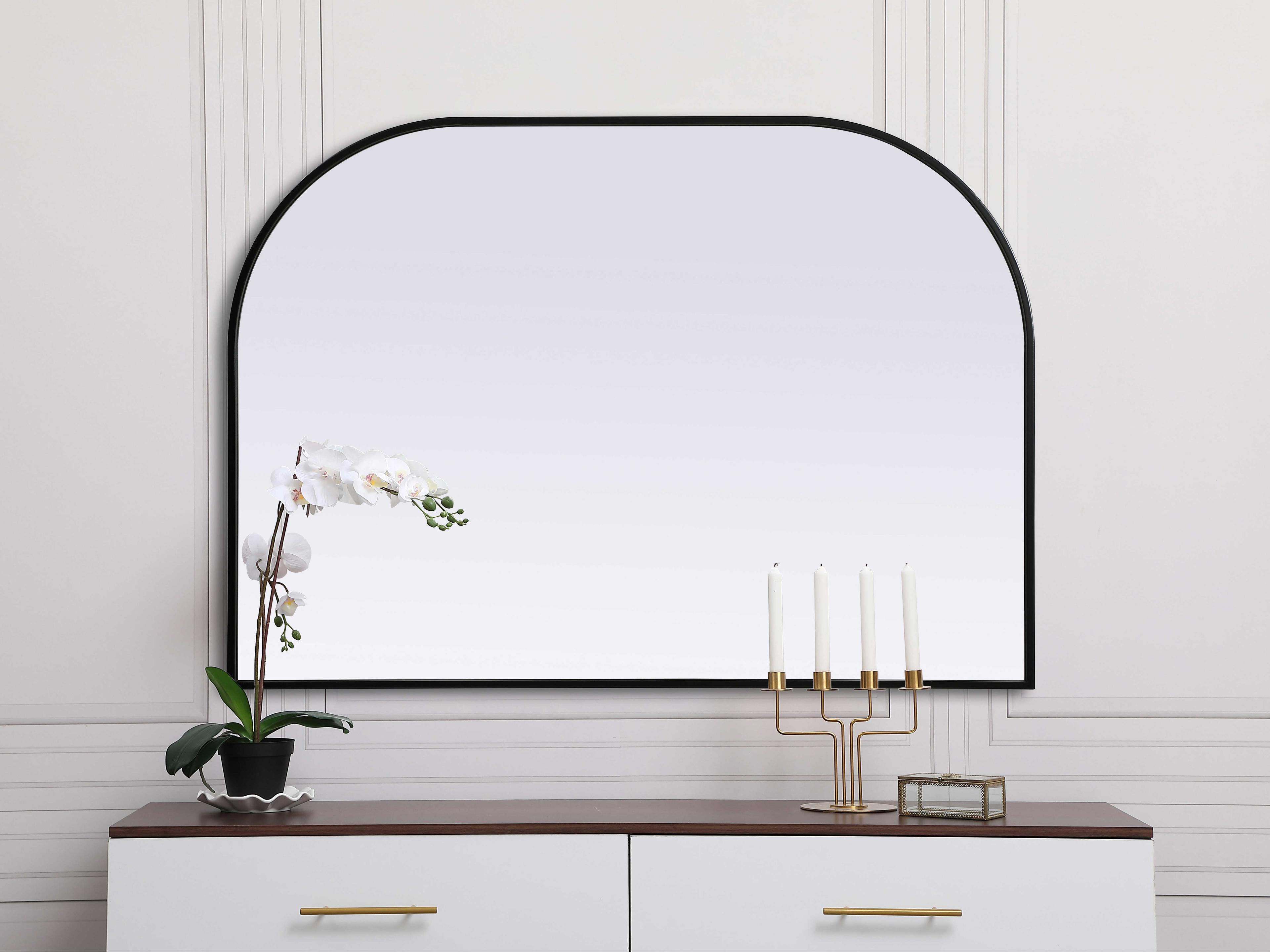 Elegant Lighting Blaire Black Arch Wall Mirror