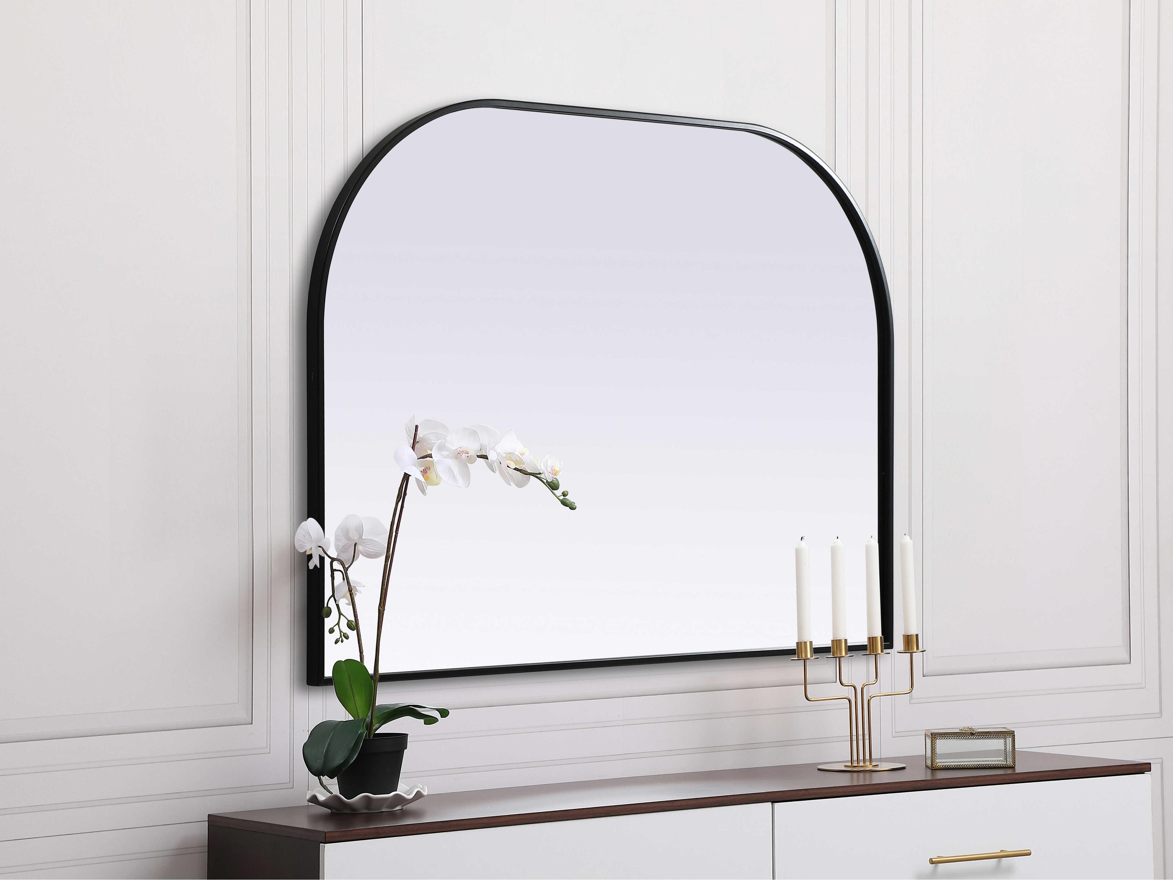 Elegant Lighting Blaire Black Arch Wall Mirror