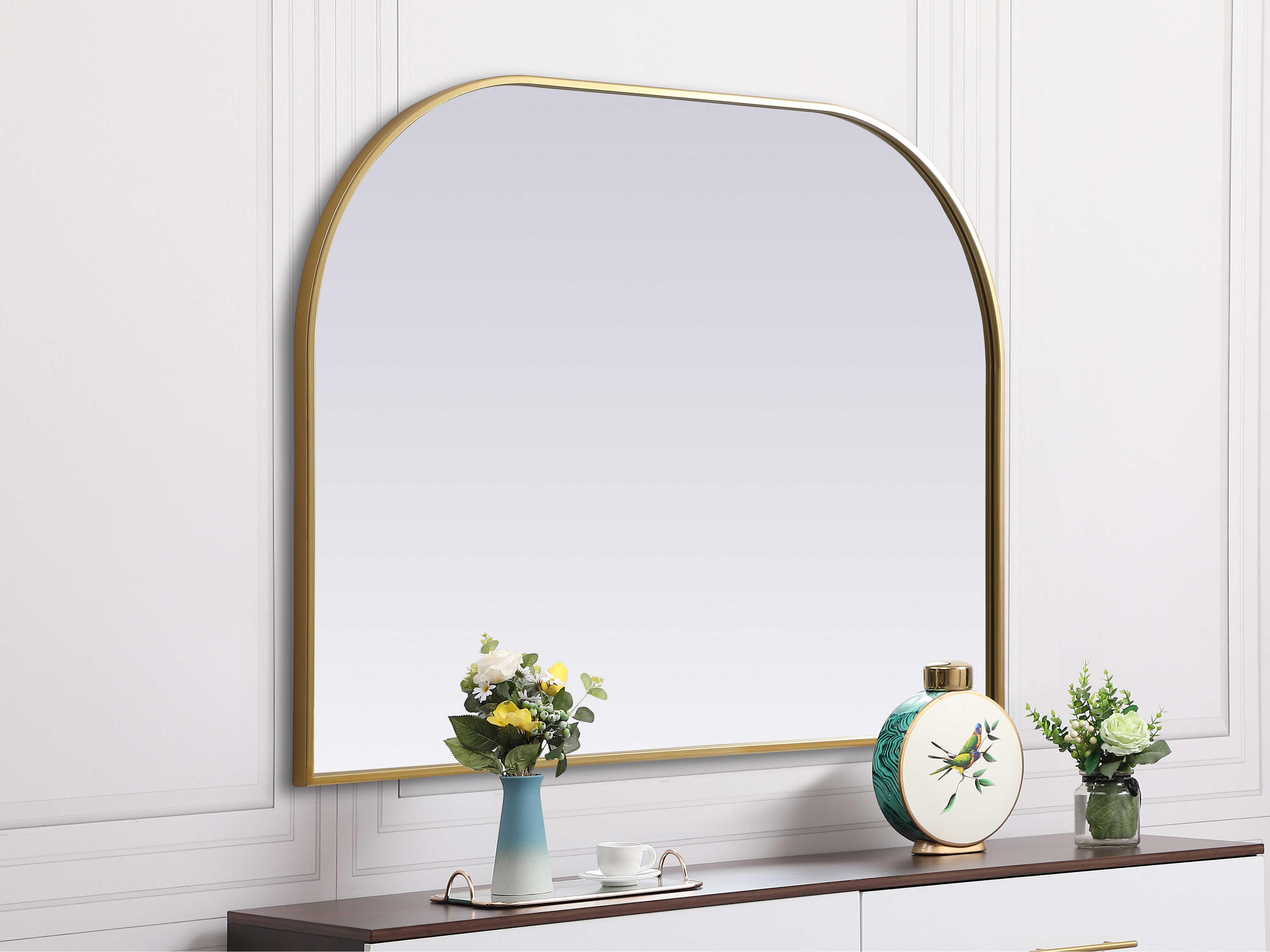 Elegant Lighting Blaire Brass Arch Wall Mirror