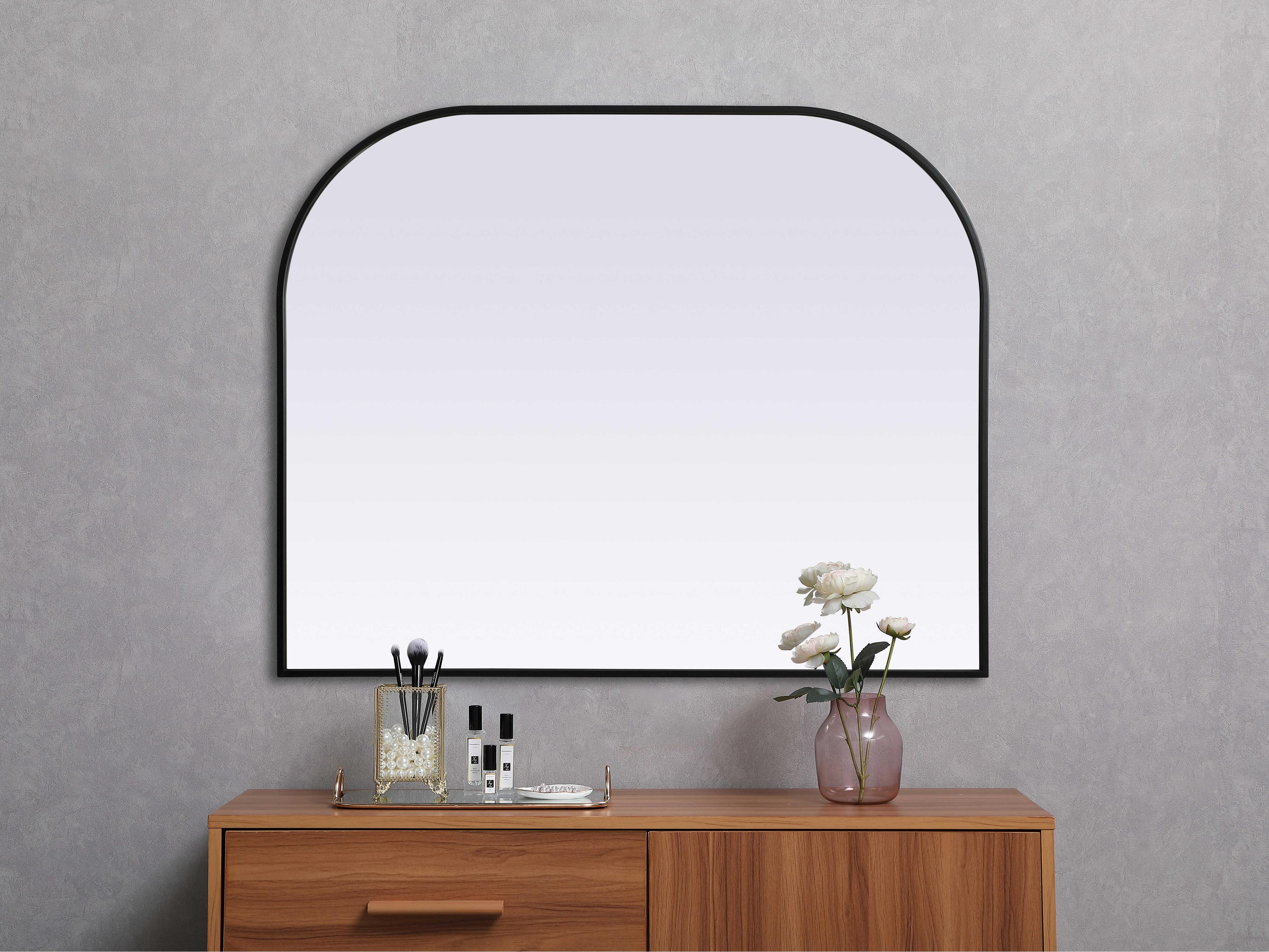 Elegant Lighting Blaire Black Arch Wall Mirror
