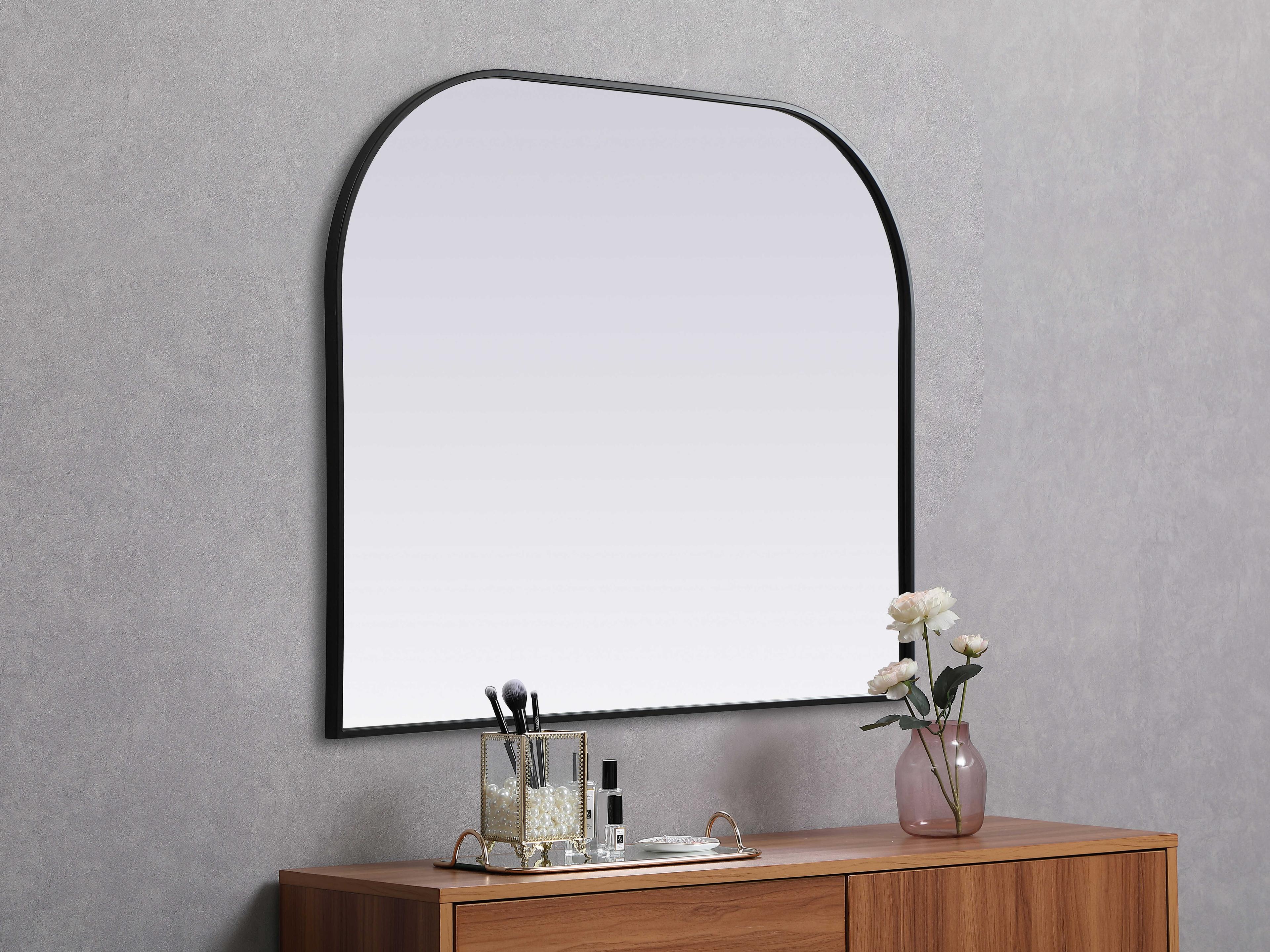 Elegant Lighting Blaire Black Arch Wall Mirror