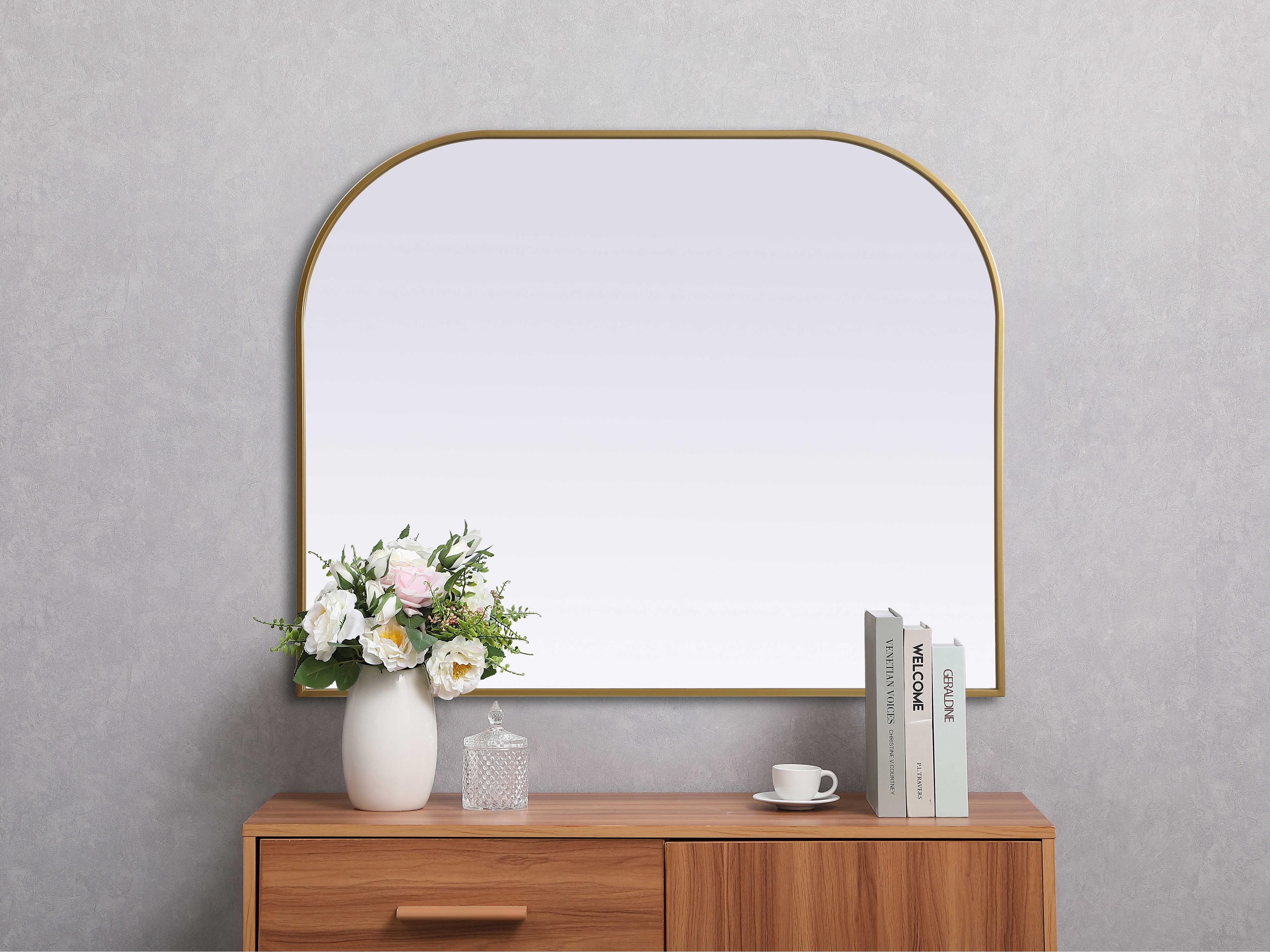 Elegant Lighting Blaire Brass Arch Wall Mirror