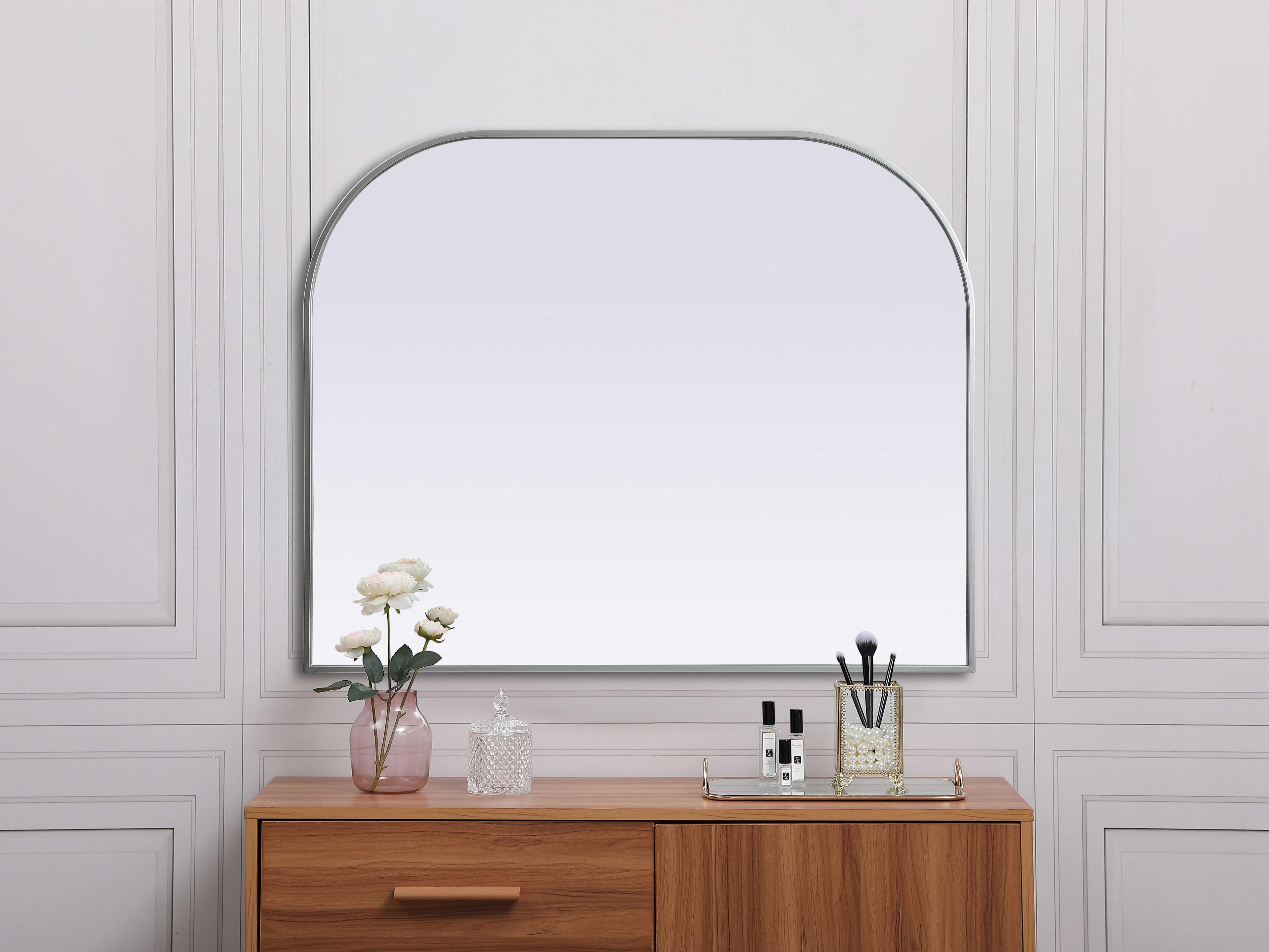 Elegant Lighting Blaire Silver Arch Wall Mirror
