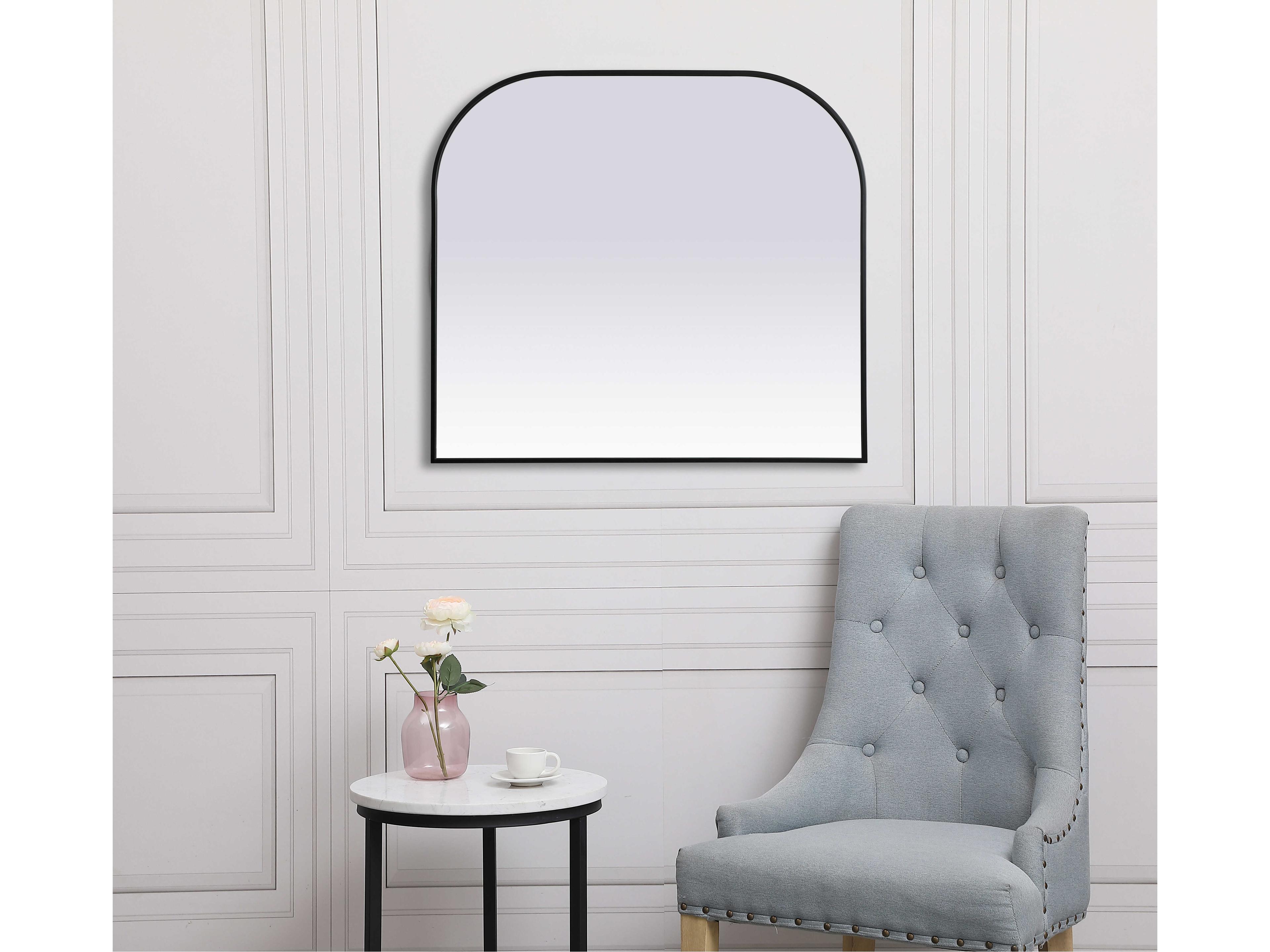 Elegant Lighting Blaire Black Arch Wall Mirror