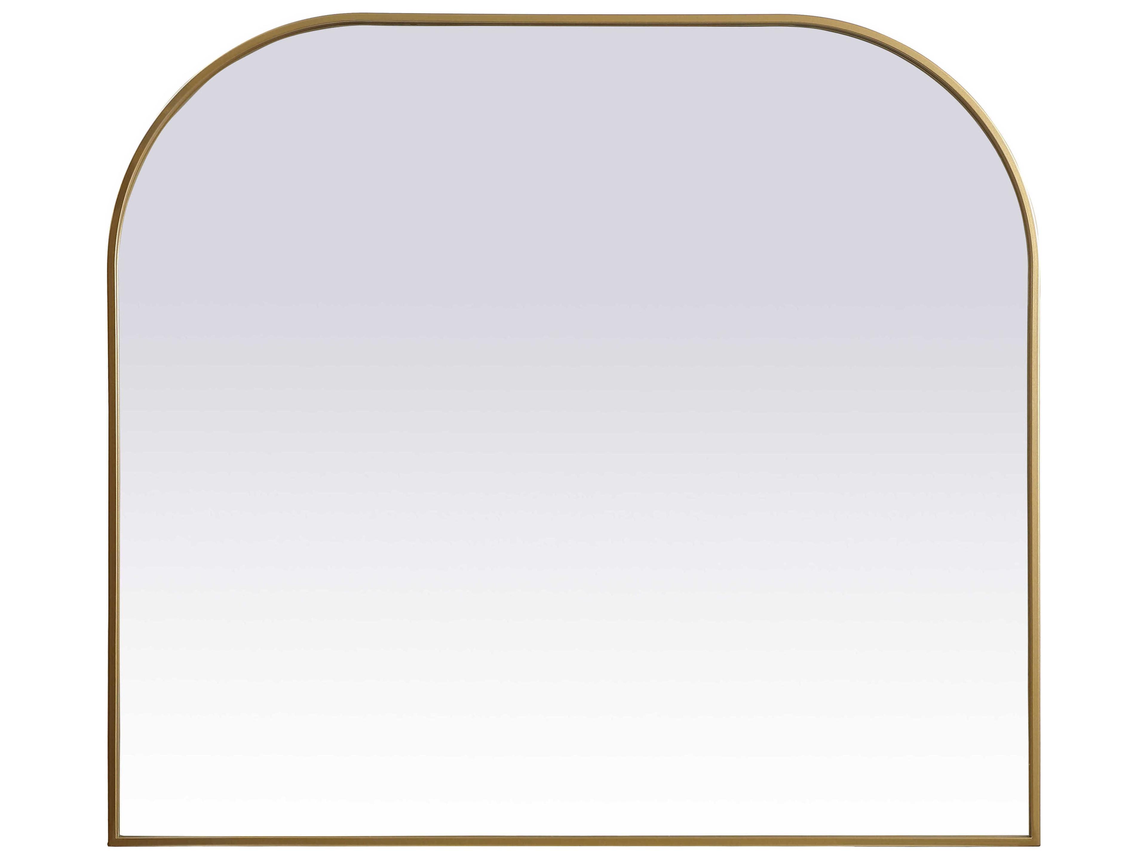 Blaire Arched Wall Mirror in Brass