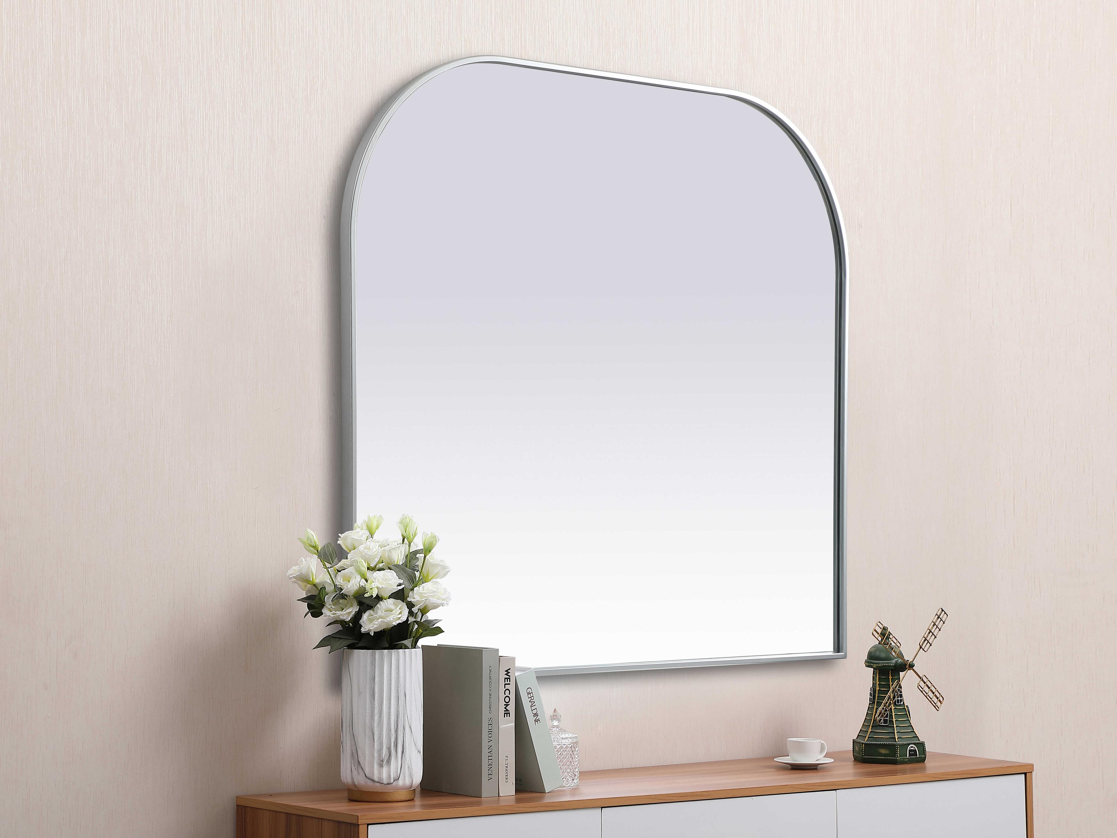 Elegant Lighting Blaire Silver Arch Wall Mirror