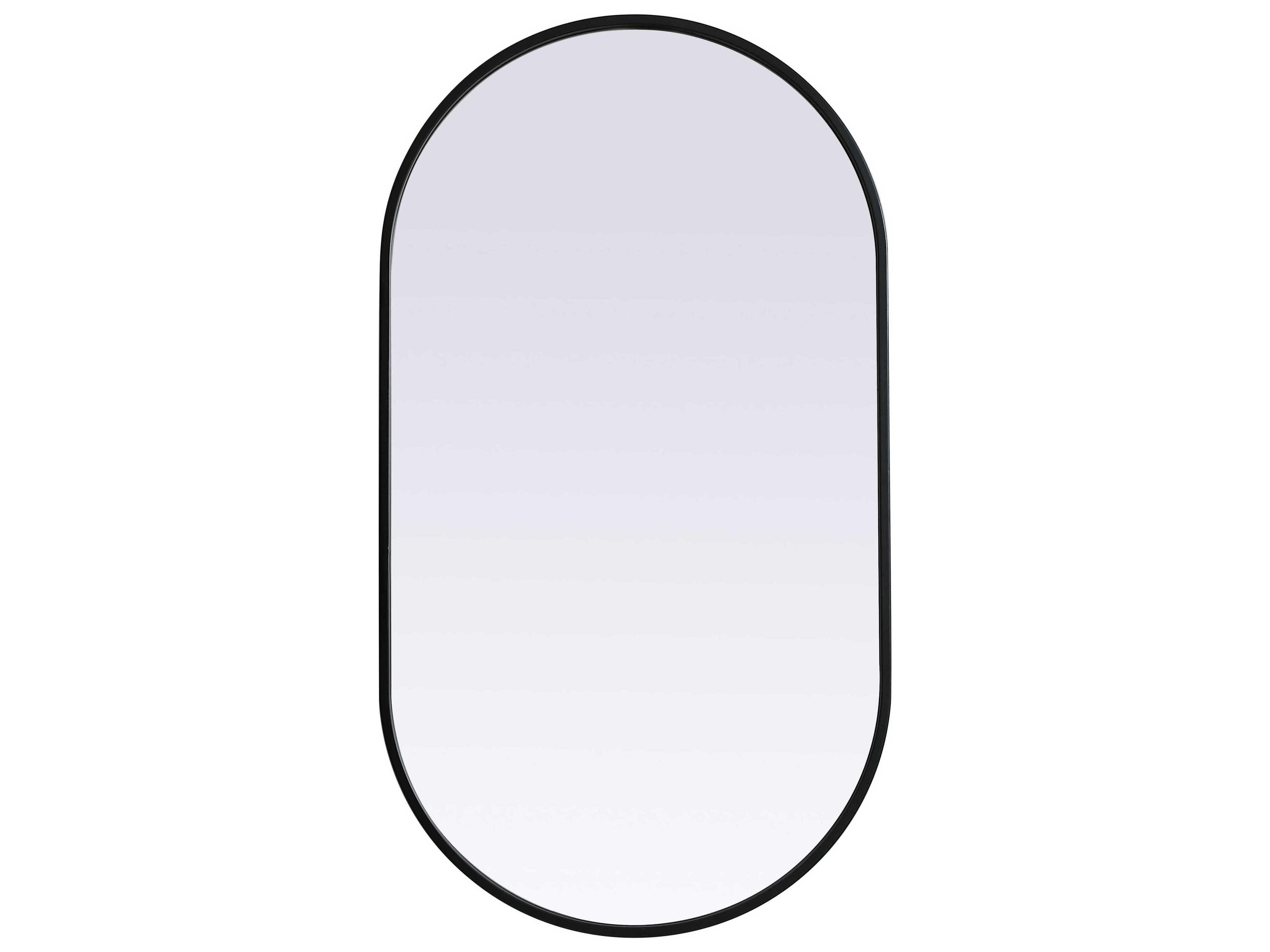 Elegant Lighting Asha Black Oval Wall Mirror