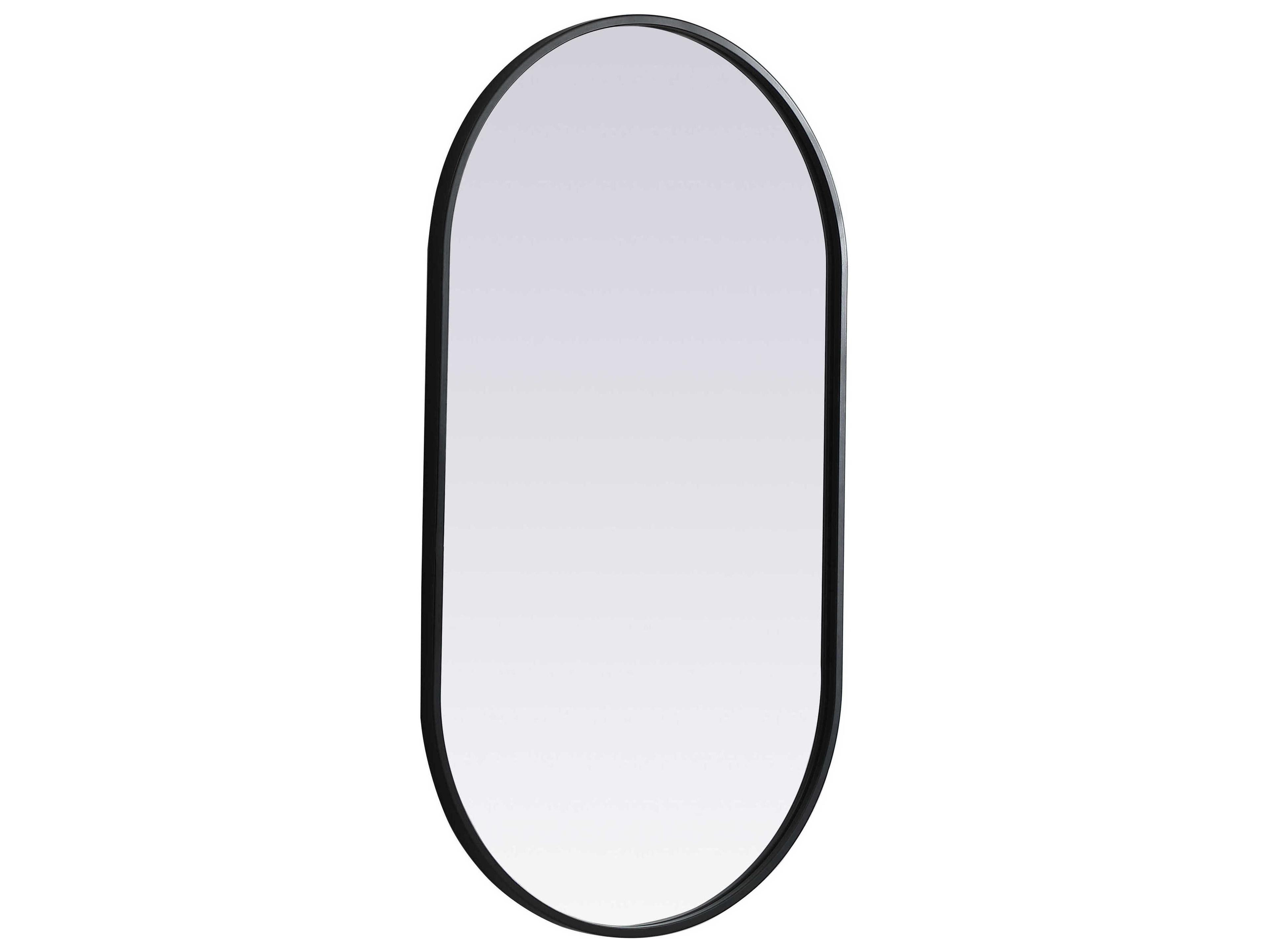 Elegant Lighting Asha Black Oval Wall Mirror
