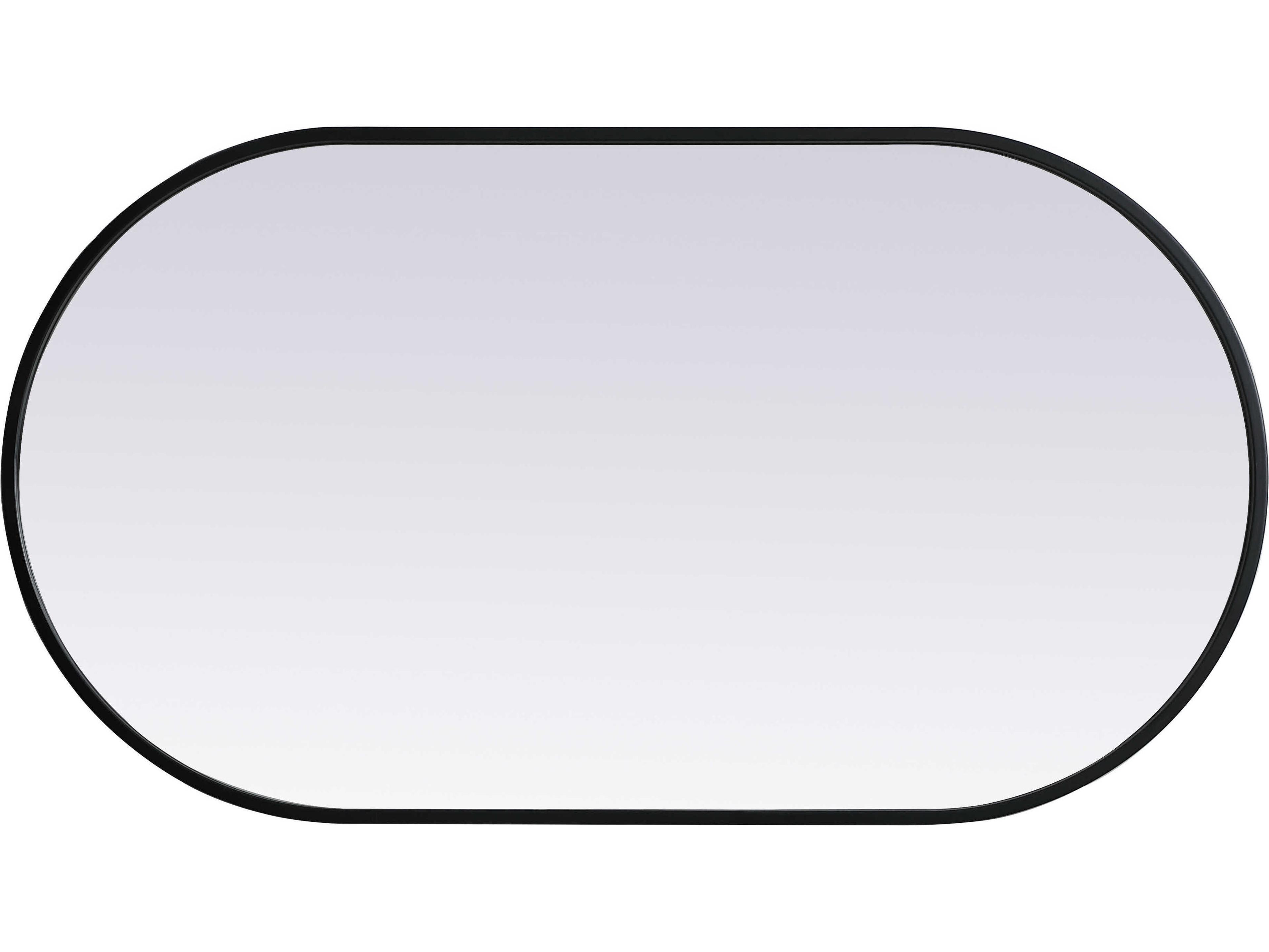 Elegant Lighting Asha Black Oval Wall Mirror