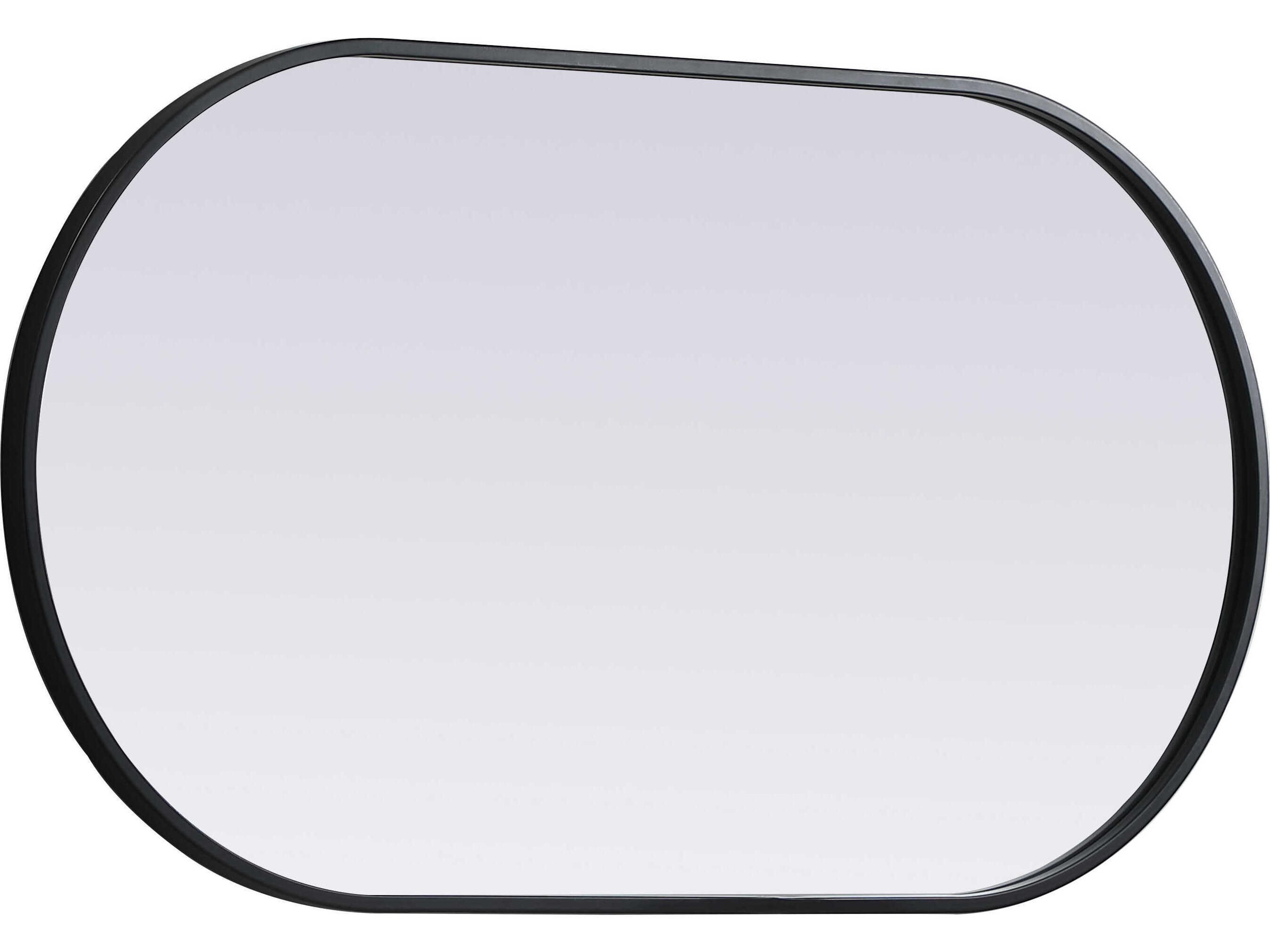 Elegant Lighting Asha Black Oval Wall Mirror