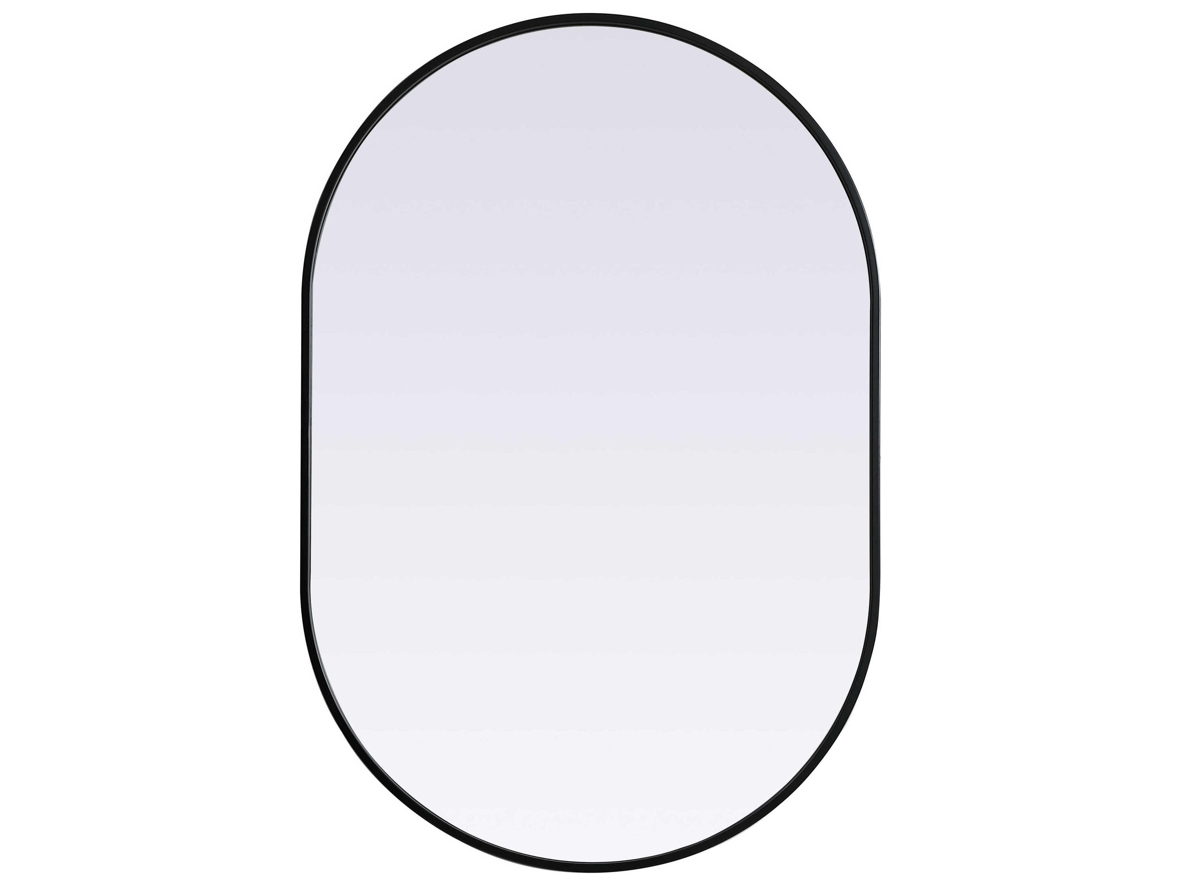 Elegant Lighting Asha Black Oval Wall Mirror