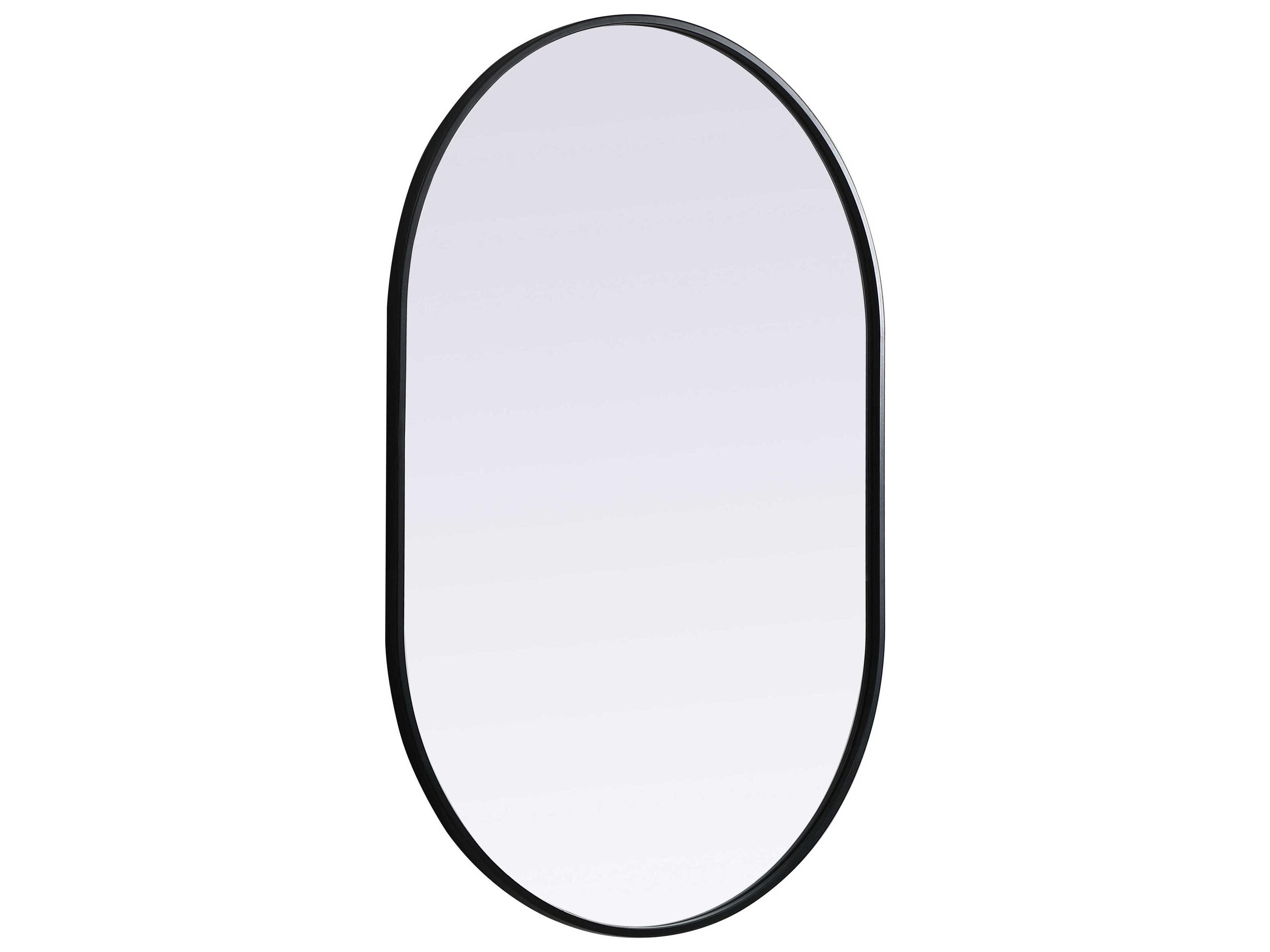 Elegant Lighting Asha Black Oval Wall Mirror