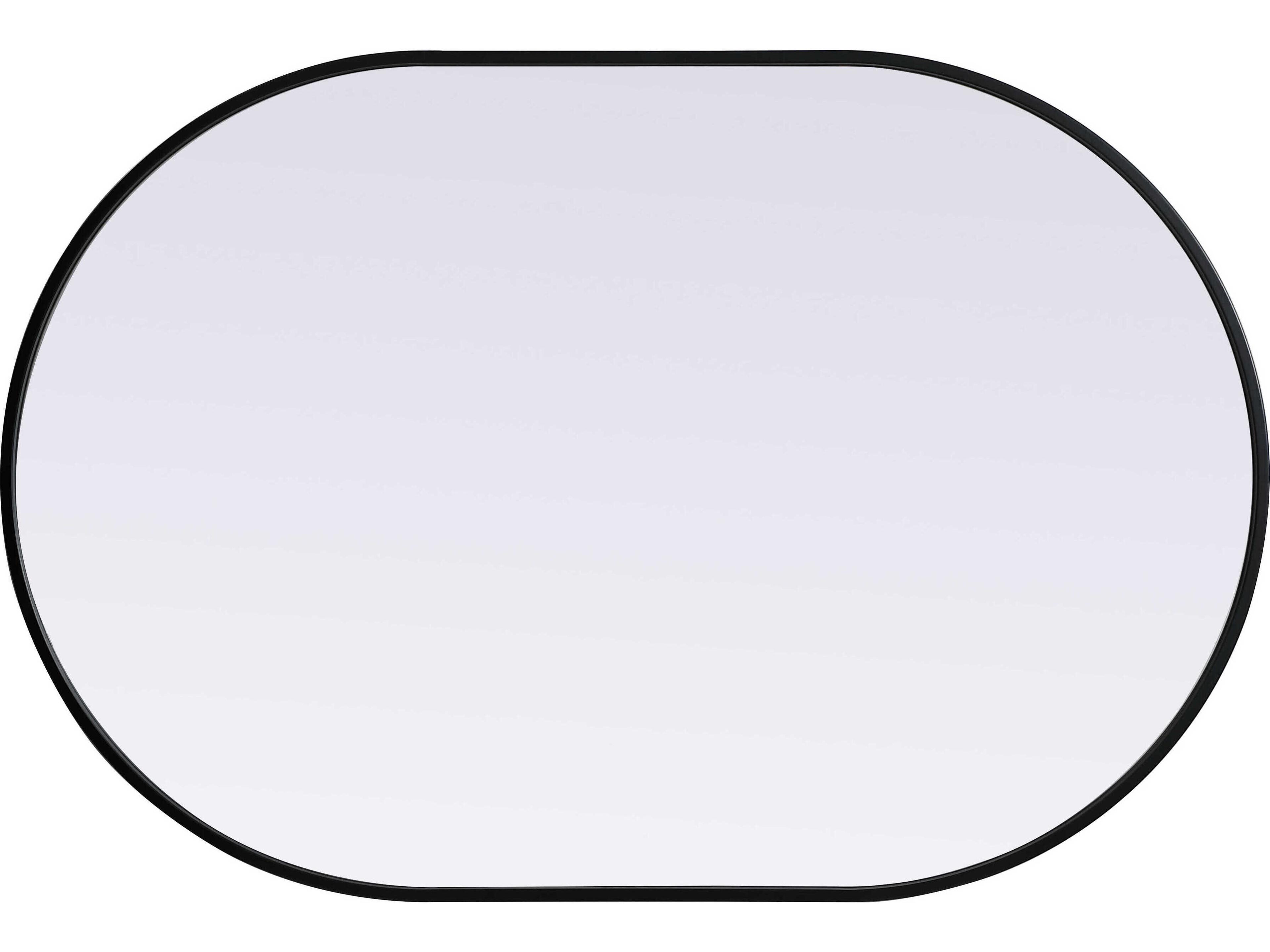 Elegant Lighting Asha Black Oval Wall Mirror