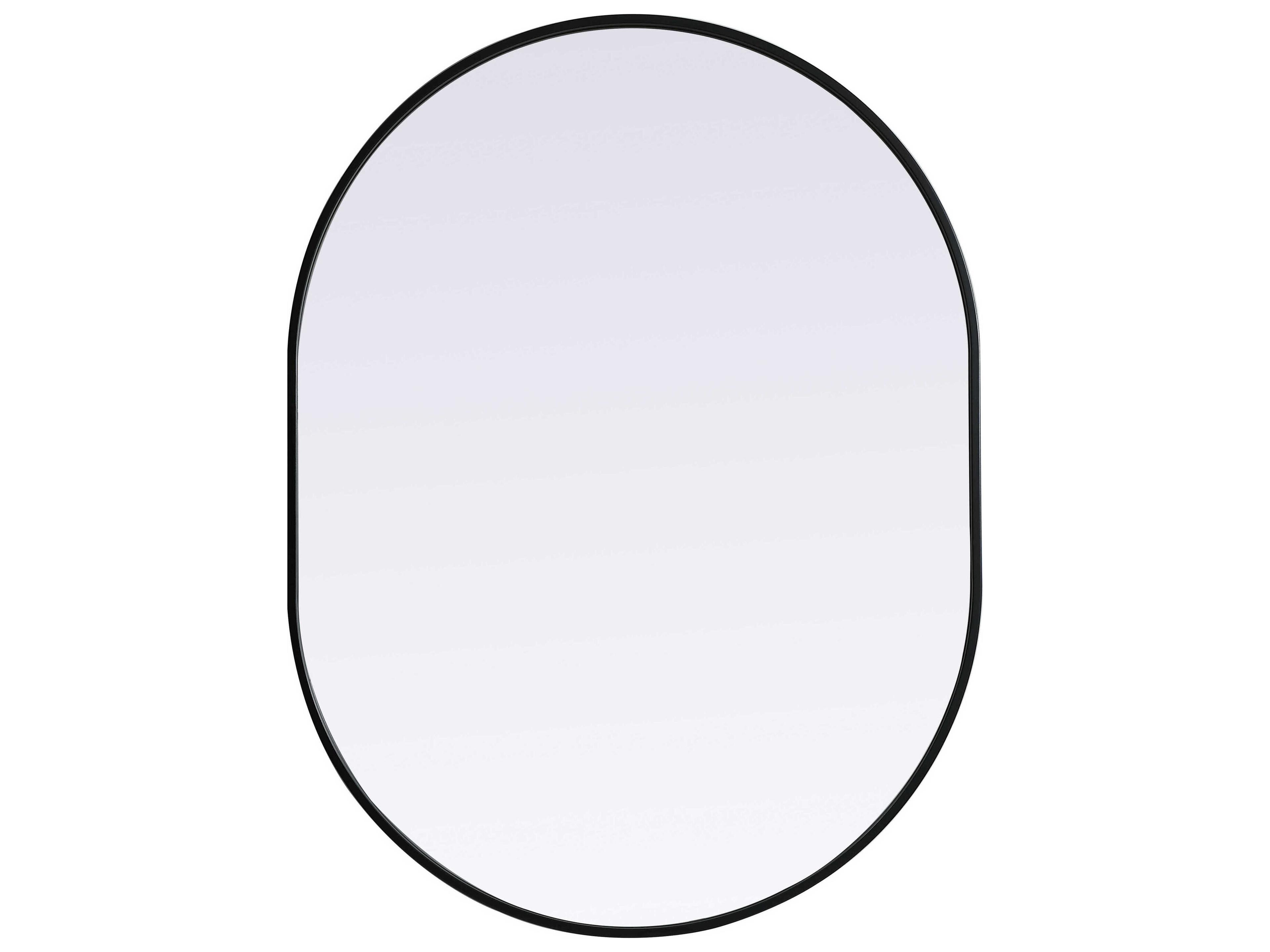 Asha Black Oval Wall Mirror