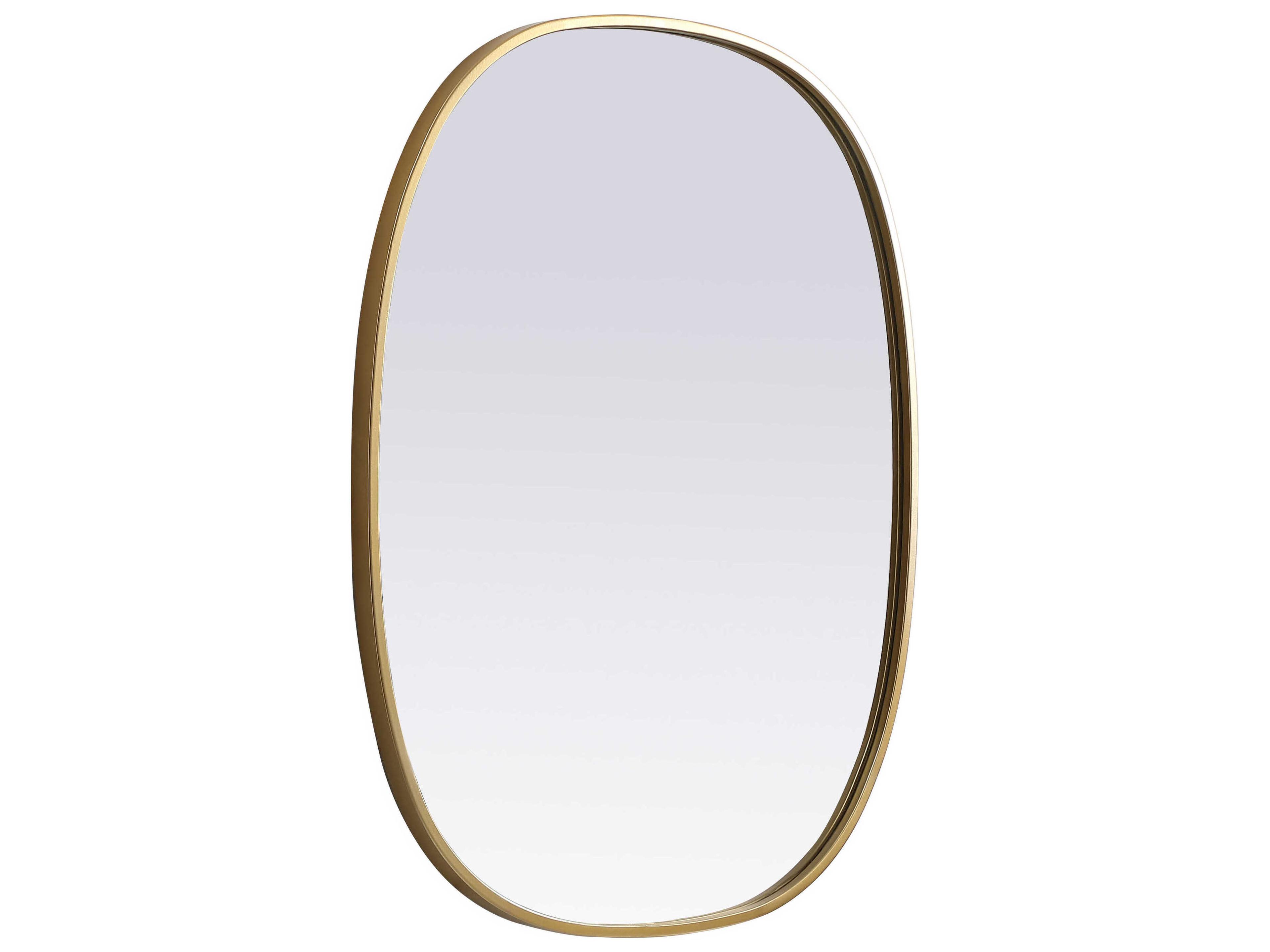 Elegant Lighting Brynn Brass Oval Wall Mirror