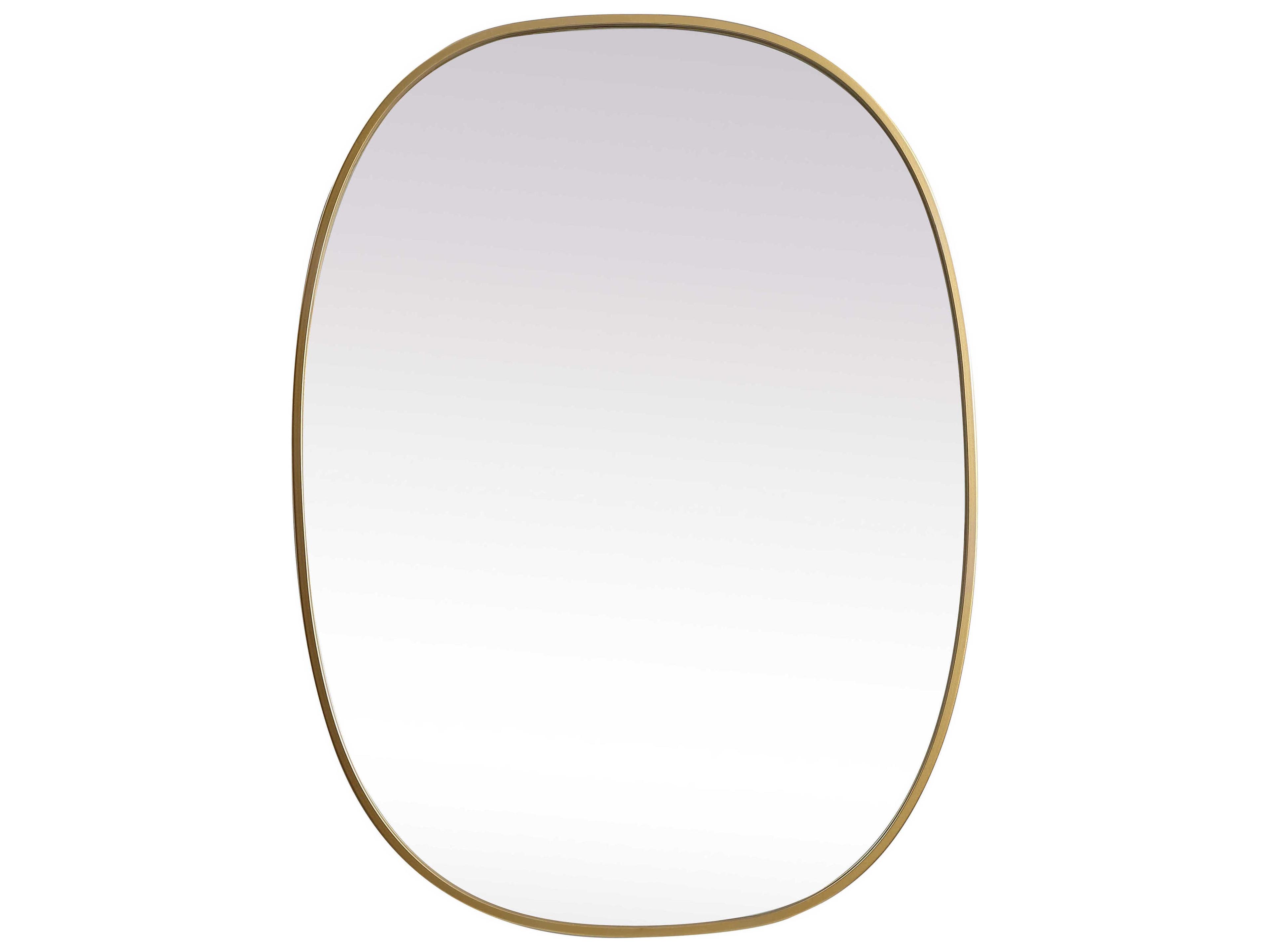 Brynn Mirror Modern Brass Oblong Wall Decor