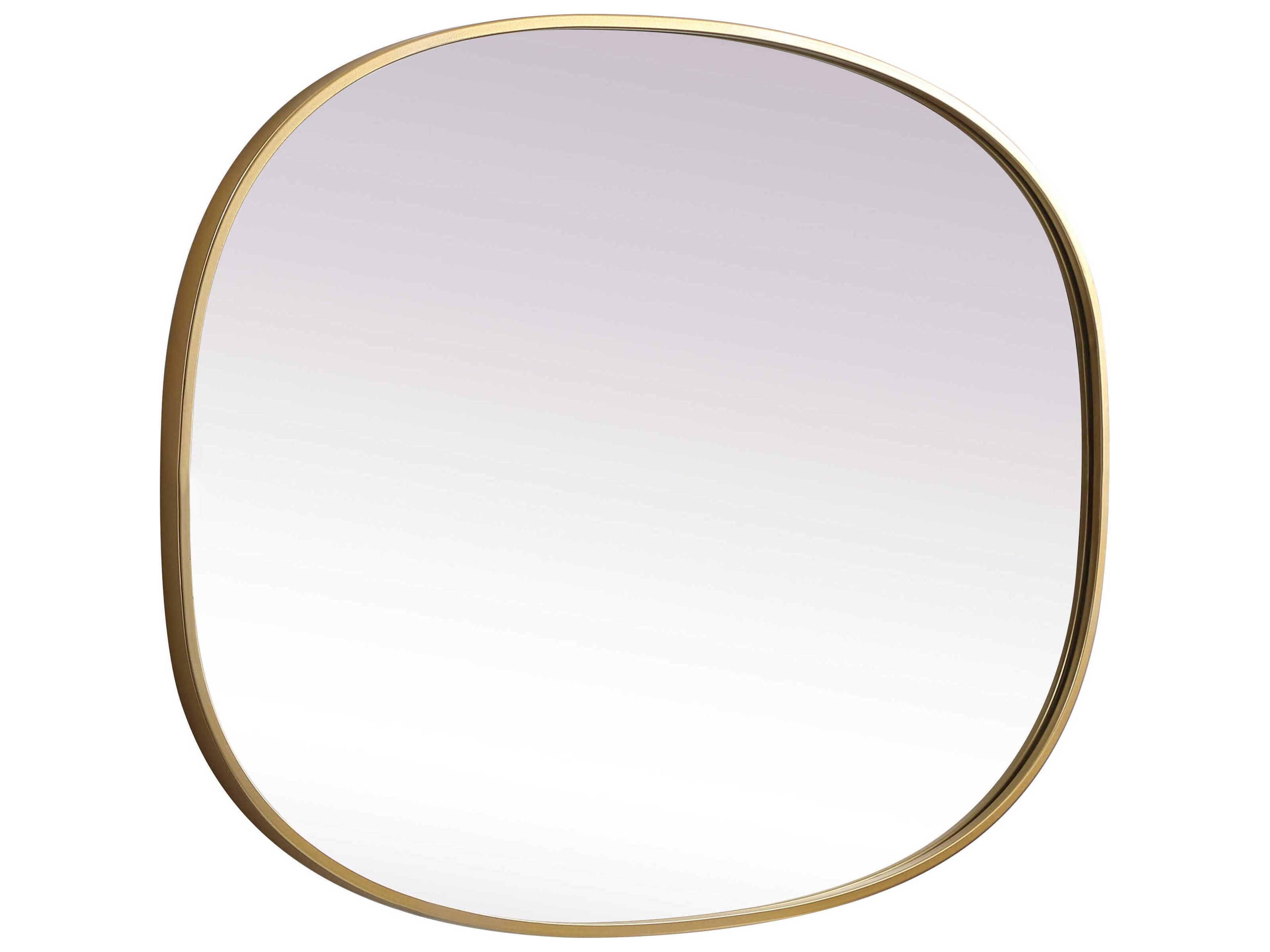 Elegant Lighting Brynn Brass Oval Wall Mirror