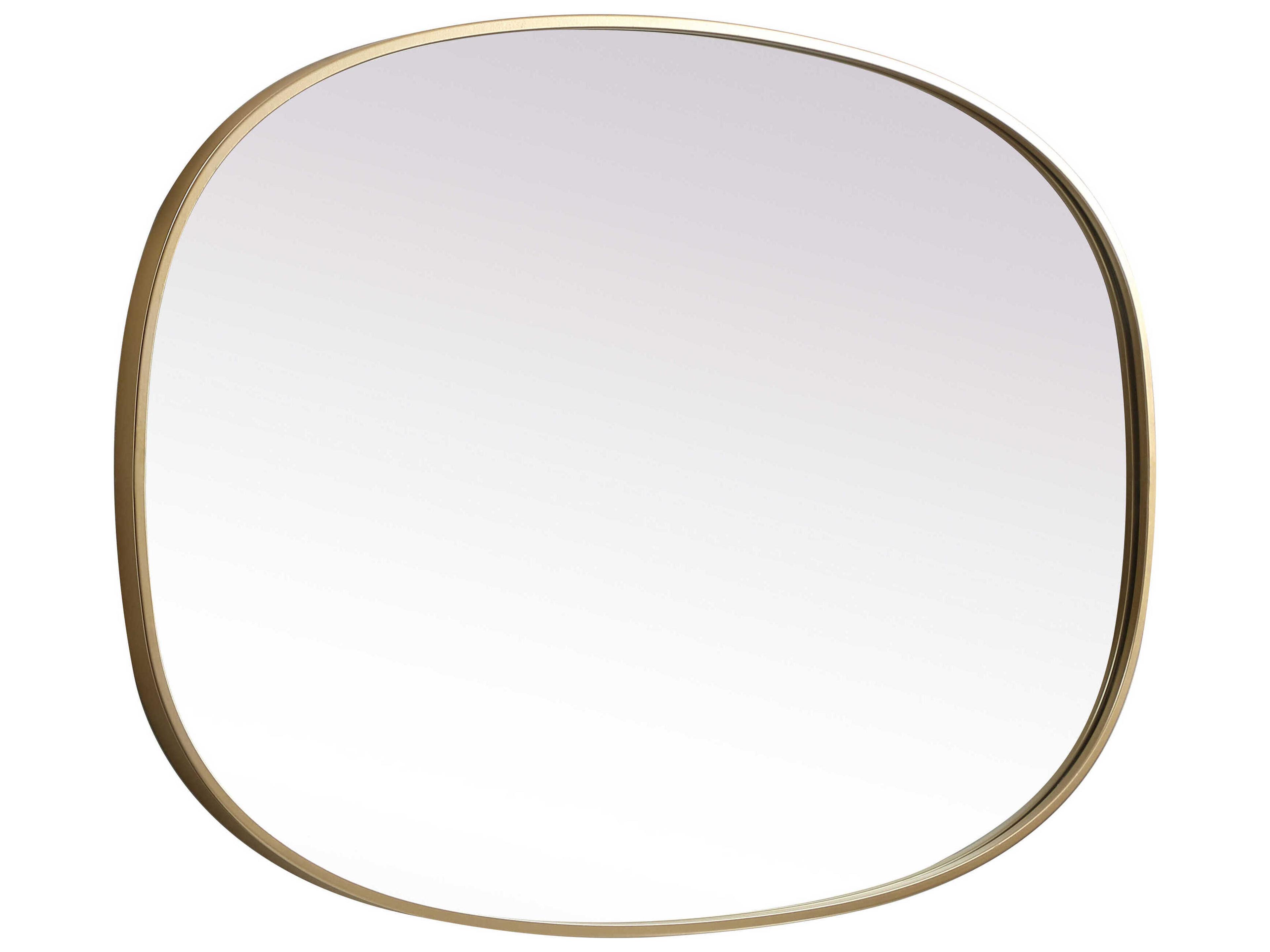 Elegant Lighting Brynn Brass Oval Wall Mirror