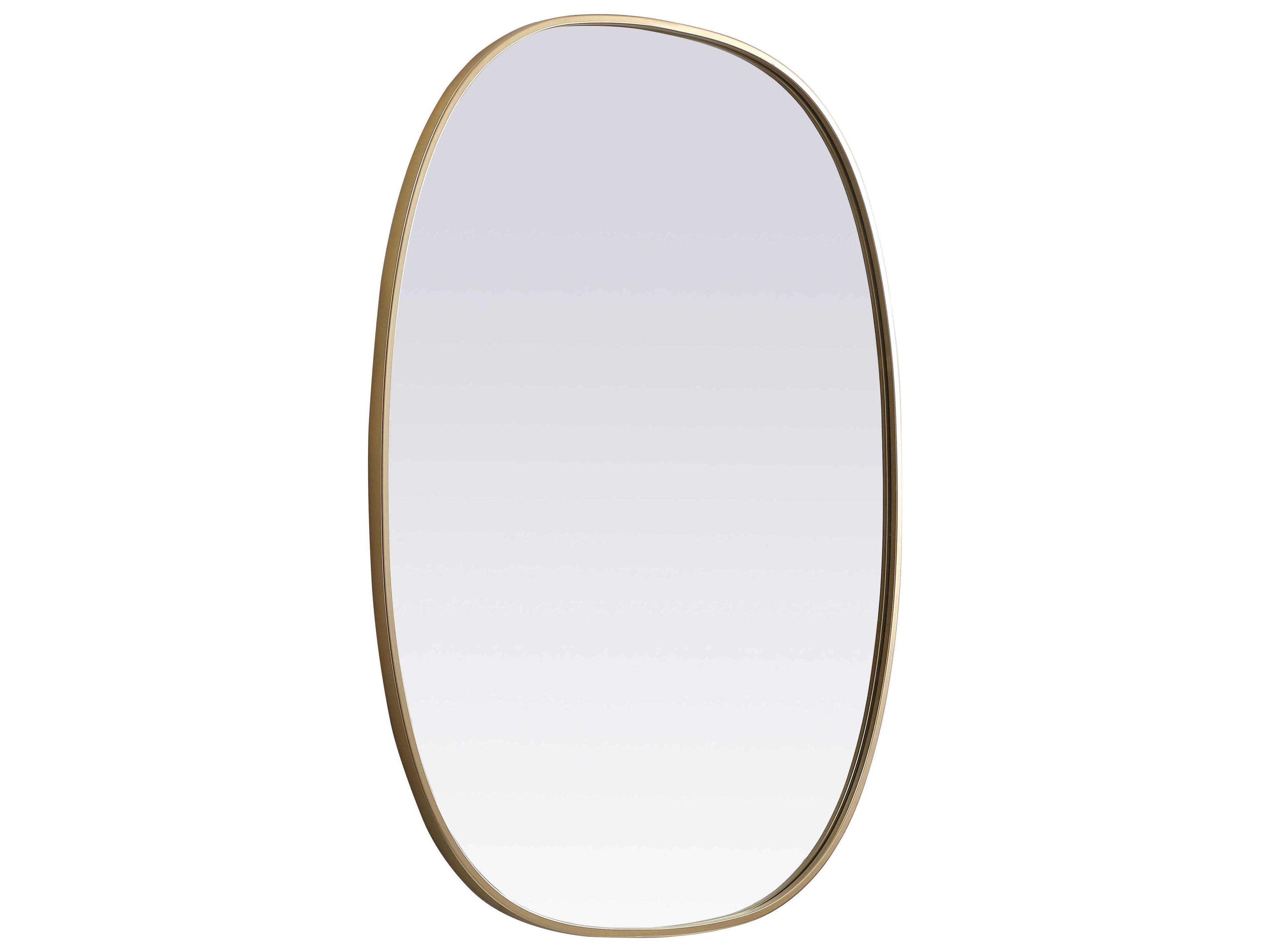 Elegant Lighting Brynn Brass Oval Wall Mirror