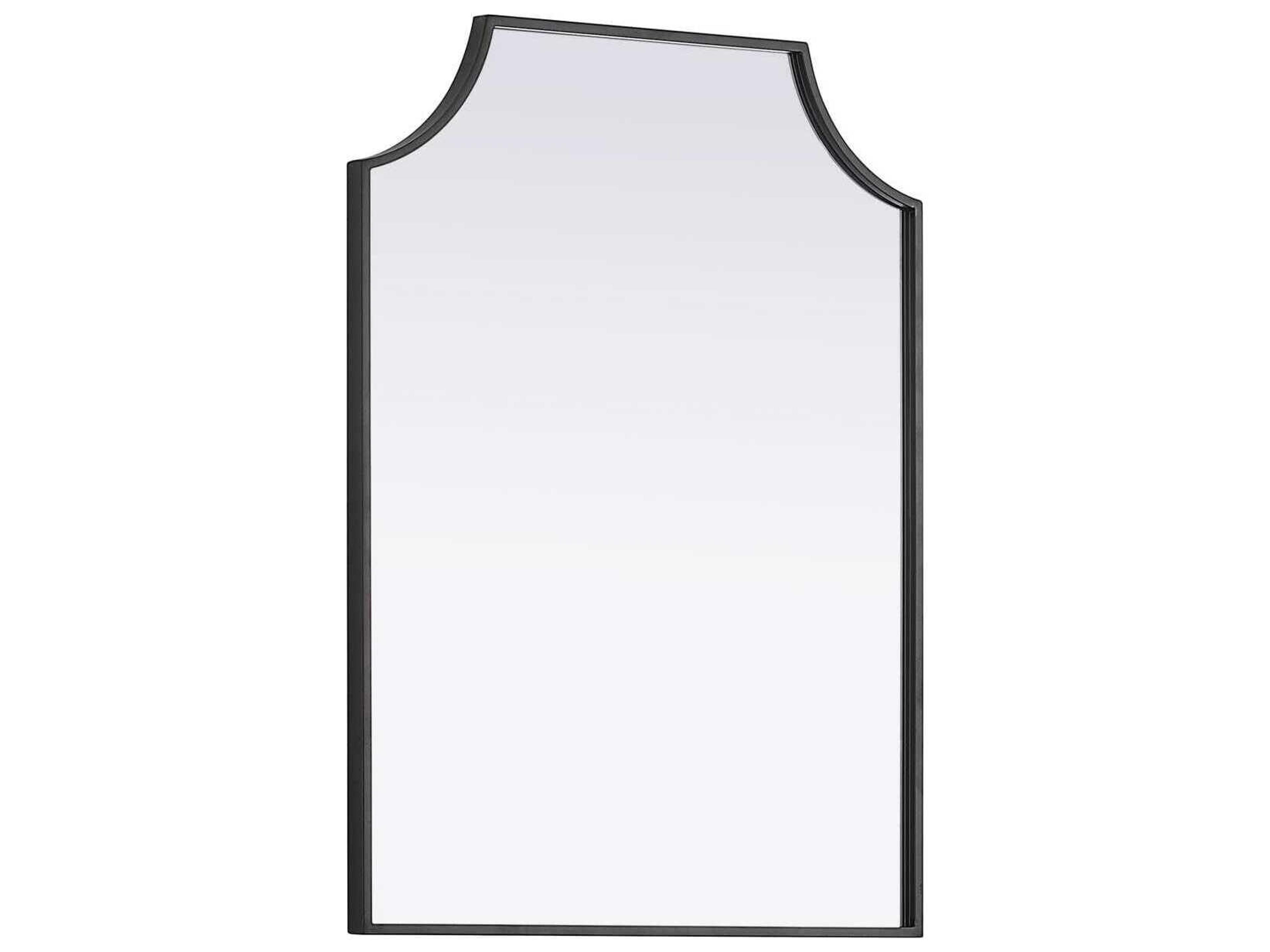 Elegant Lighting Everleigh Black Notched Wall Mirror