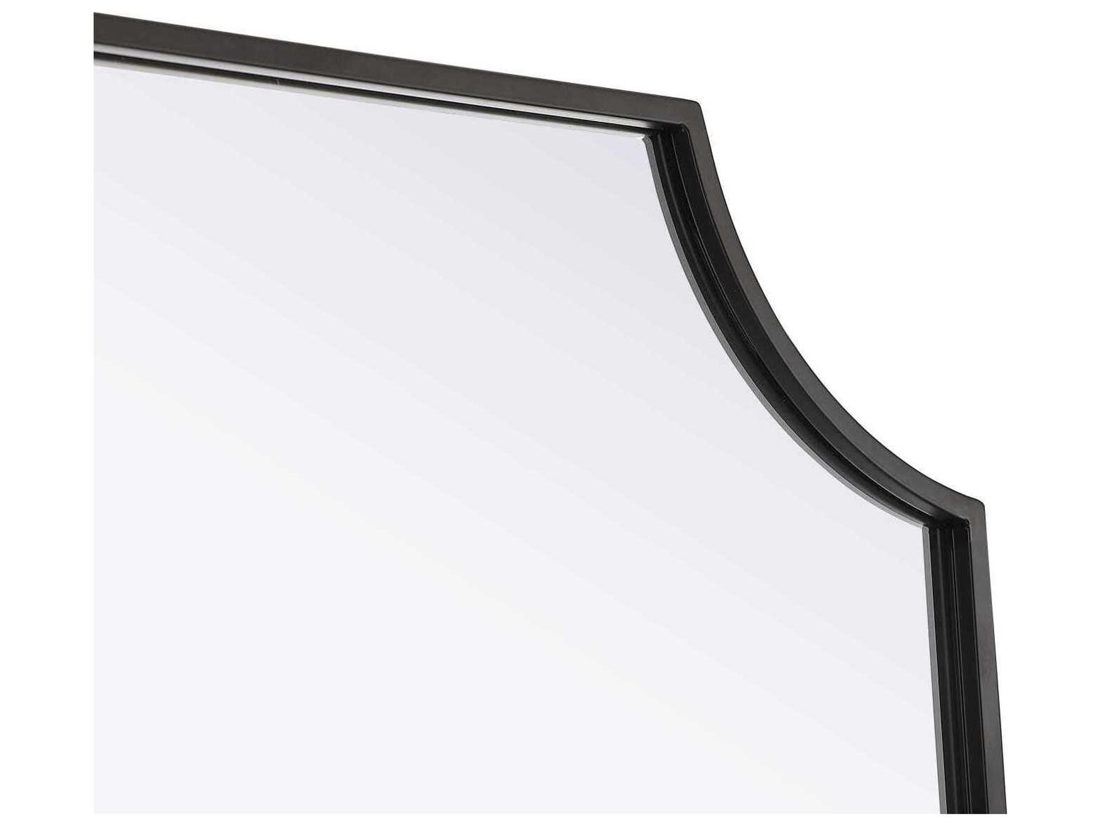Elegant Lighting Everleigh Black Notched Wall Mirror