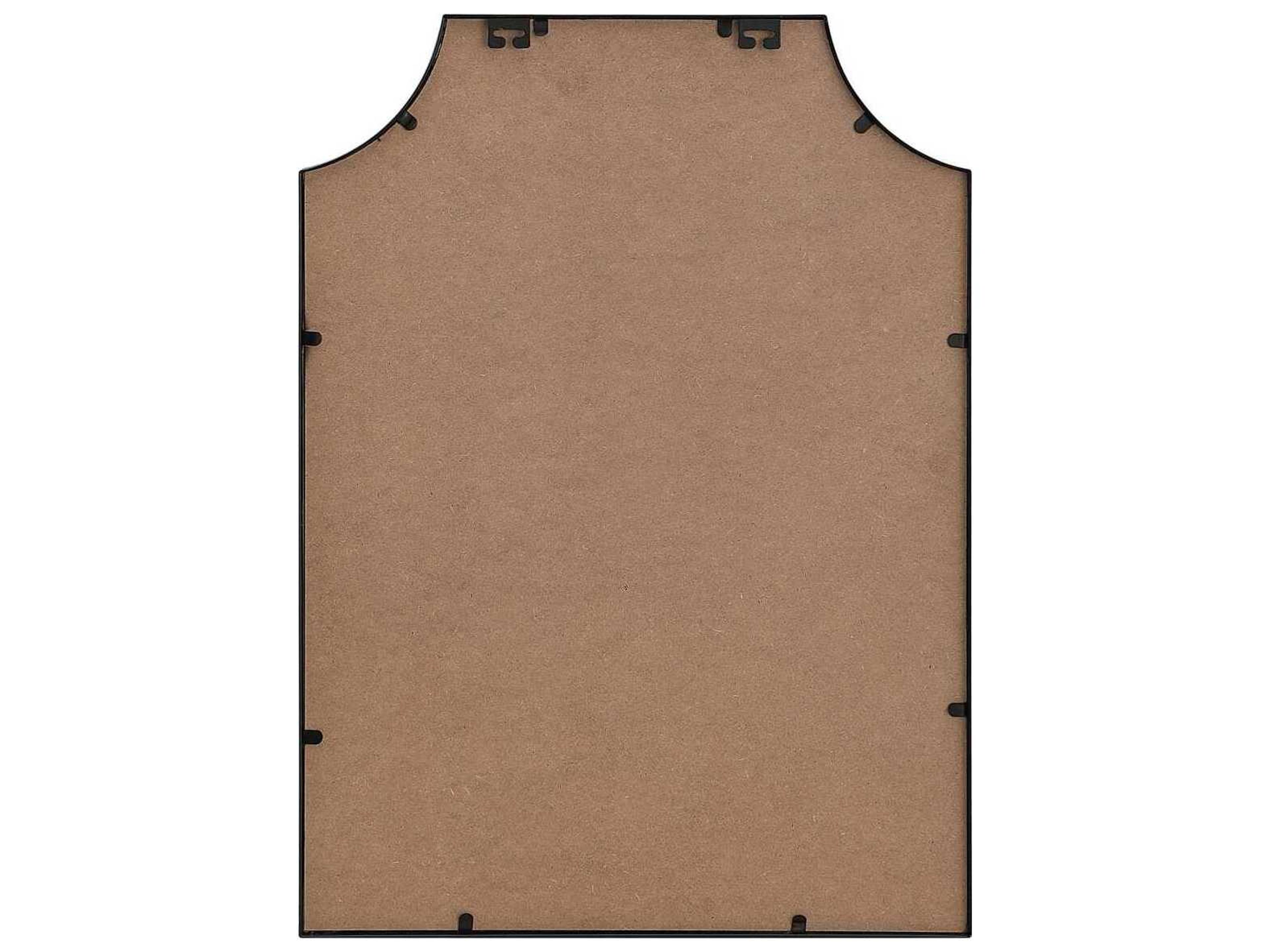 Elegant Lighting Everleigh Black Notched Wall Mirror