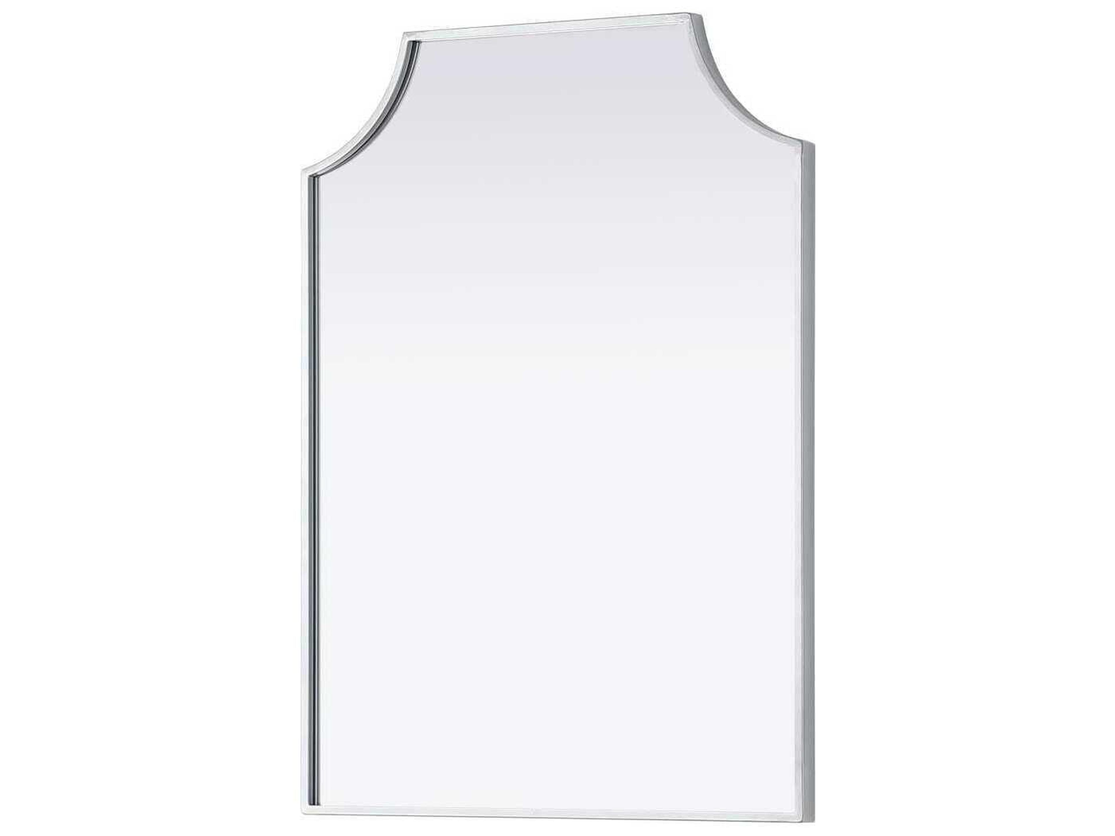 Elegant Lighting Everleigh Silver Notched Wall Mirror