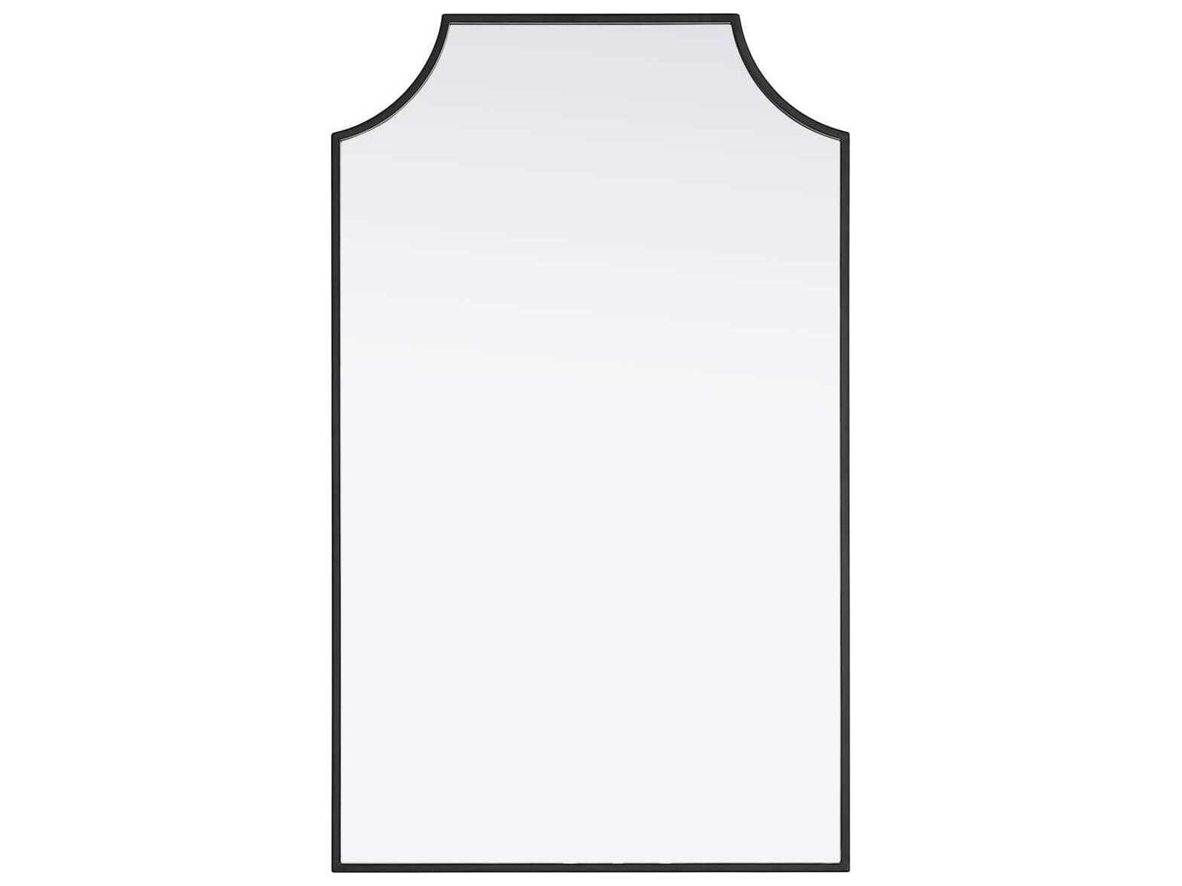 Elegant Lighting Everleigh Black Notched Wall Mirror