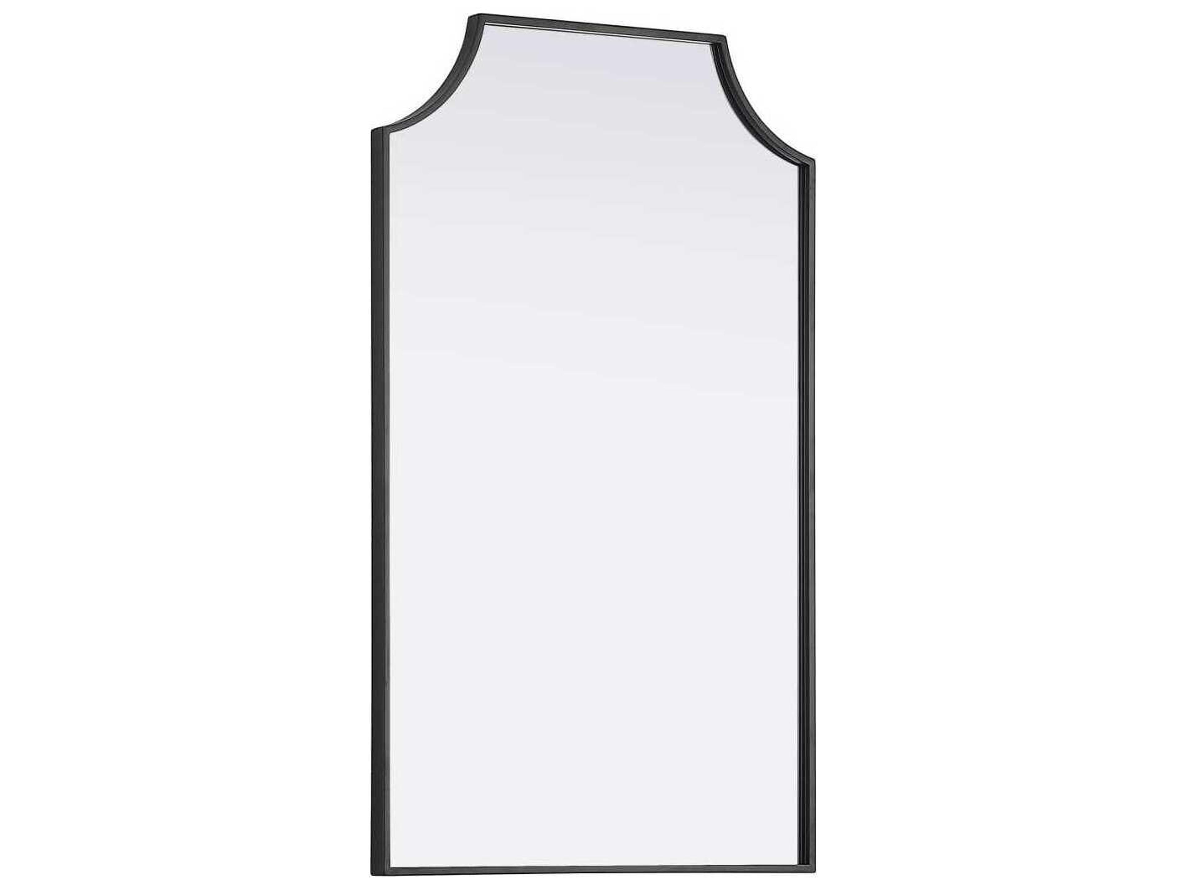 Elegant Lighting Everleigh Black Notched Wall Mirror