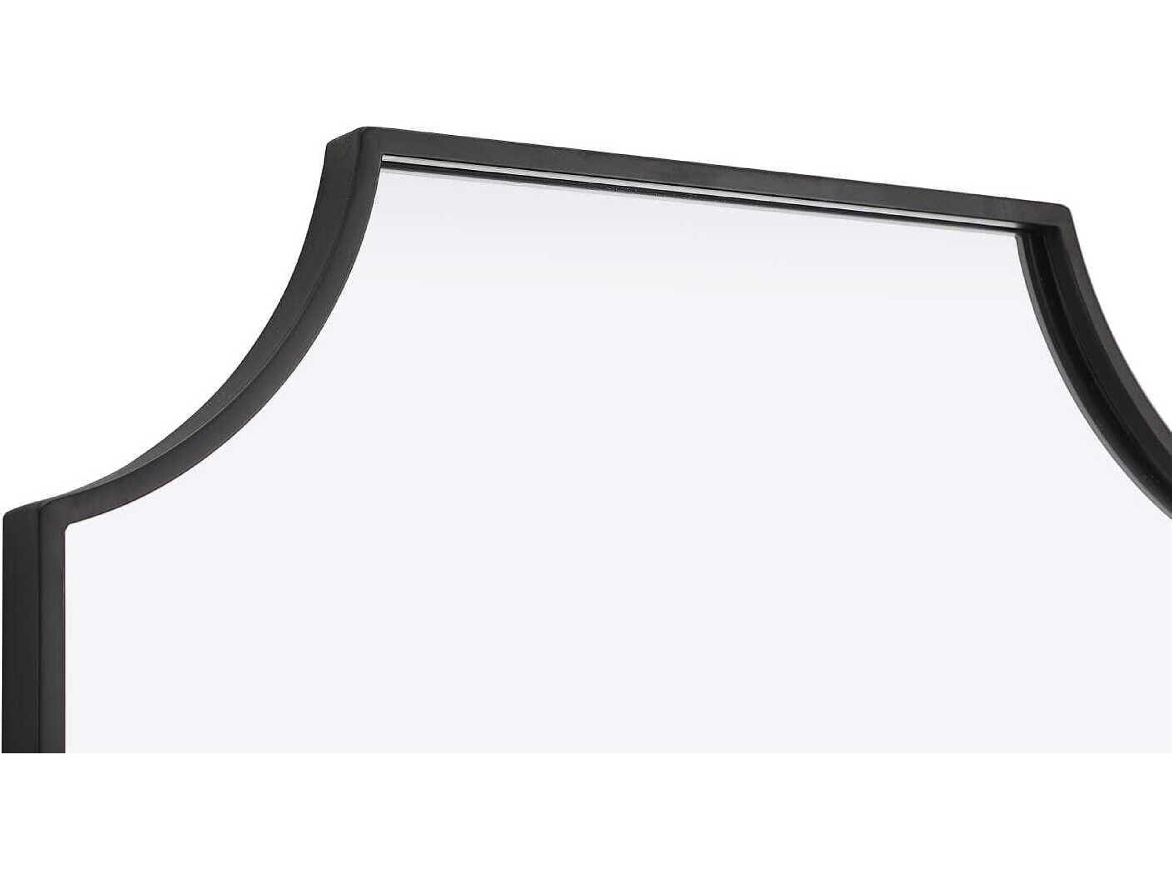 Elegant Lighting Everleigh Black Notched Wall Mirror