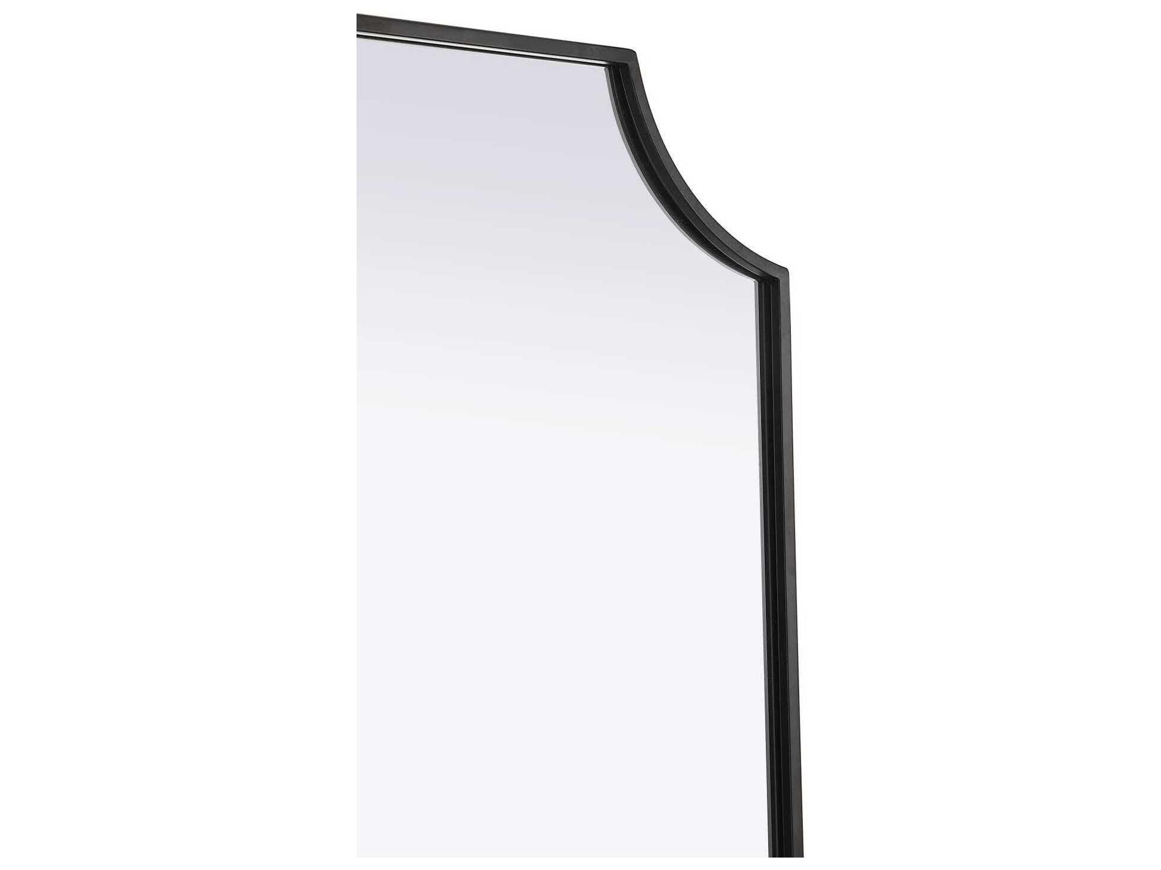 Elegant Lighting Everleigh Black Notched Wall Mirror