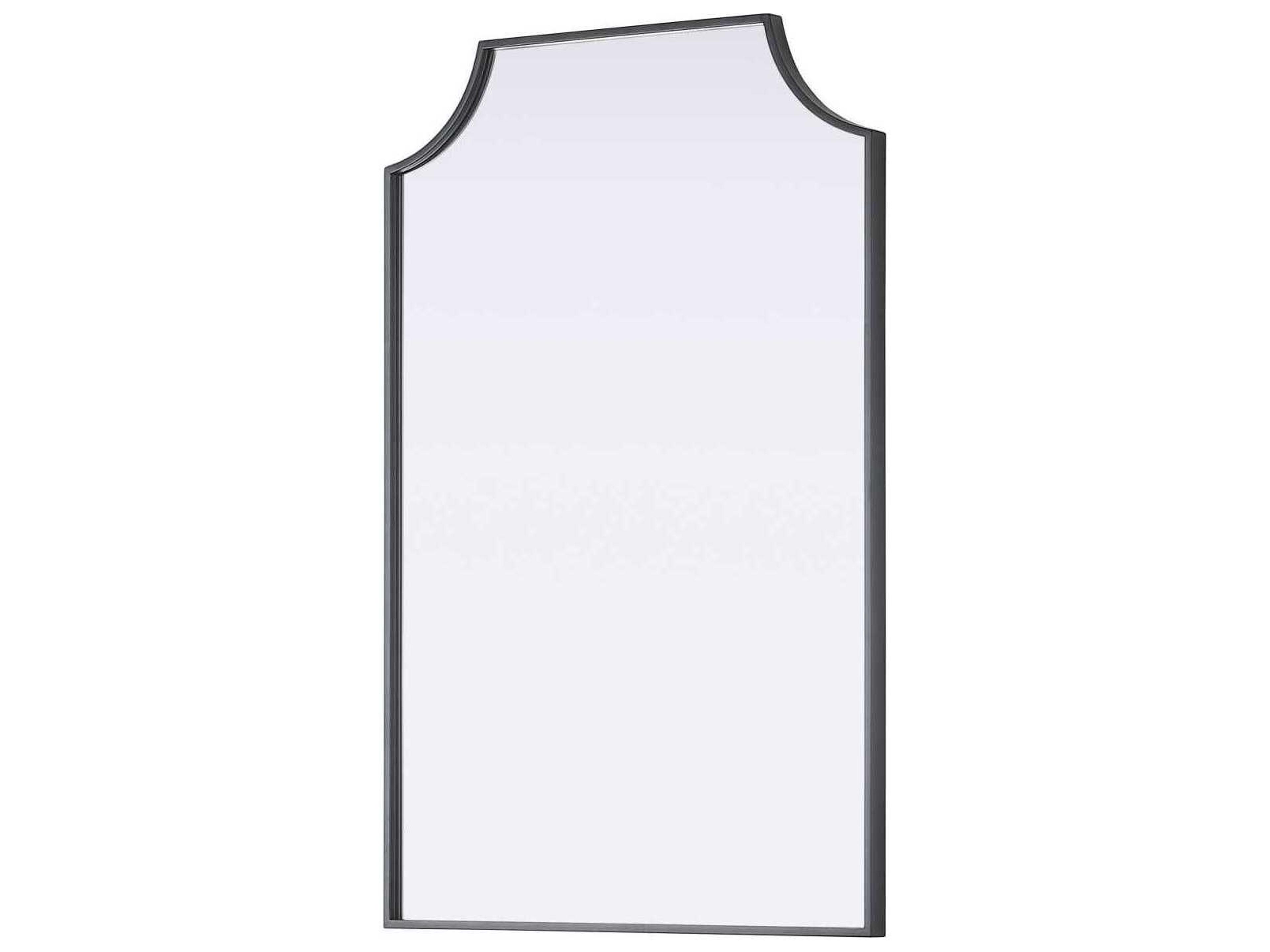 Elegant Lighting Everleigh Black Notched Wall Mirror