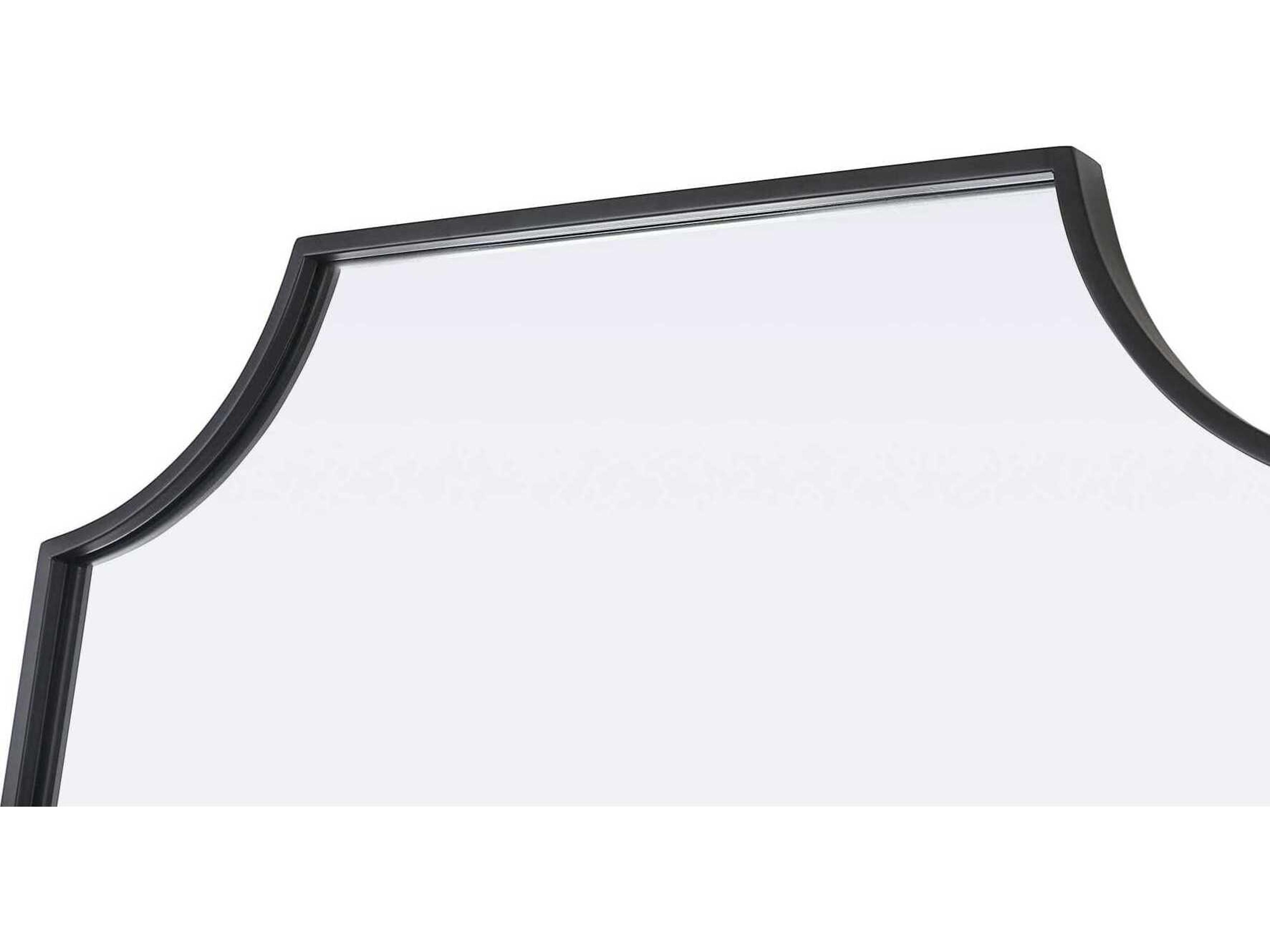 Elegant Lighting Everleigh Black Notched Wall Mirror