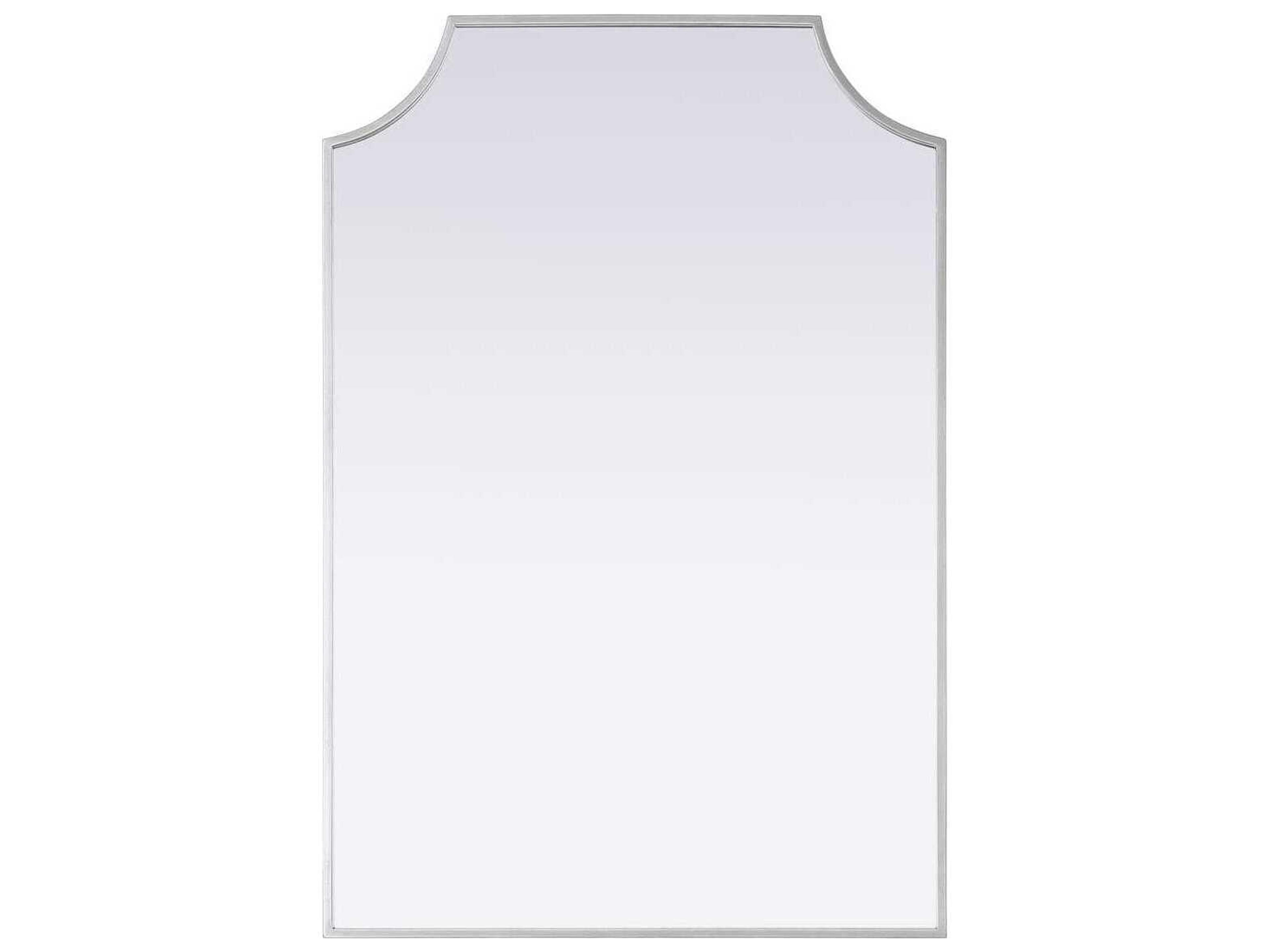 Elegant Lighting Everleigh Silver Notched Wall Mirror