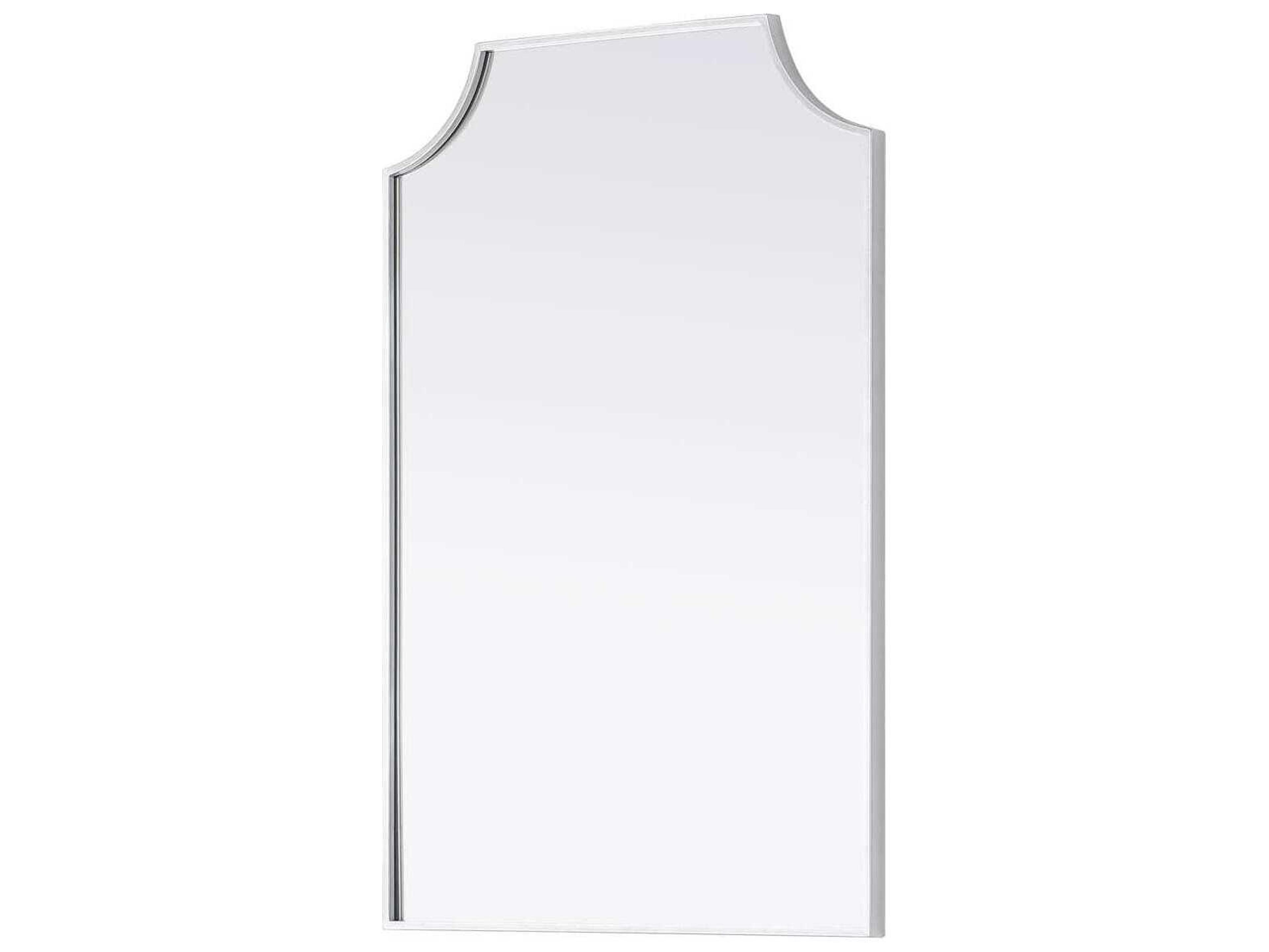 Elegant Lighting Everleigh Silver Notched Wall Mirror