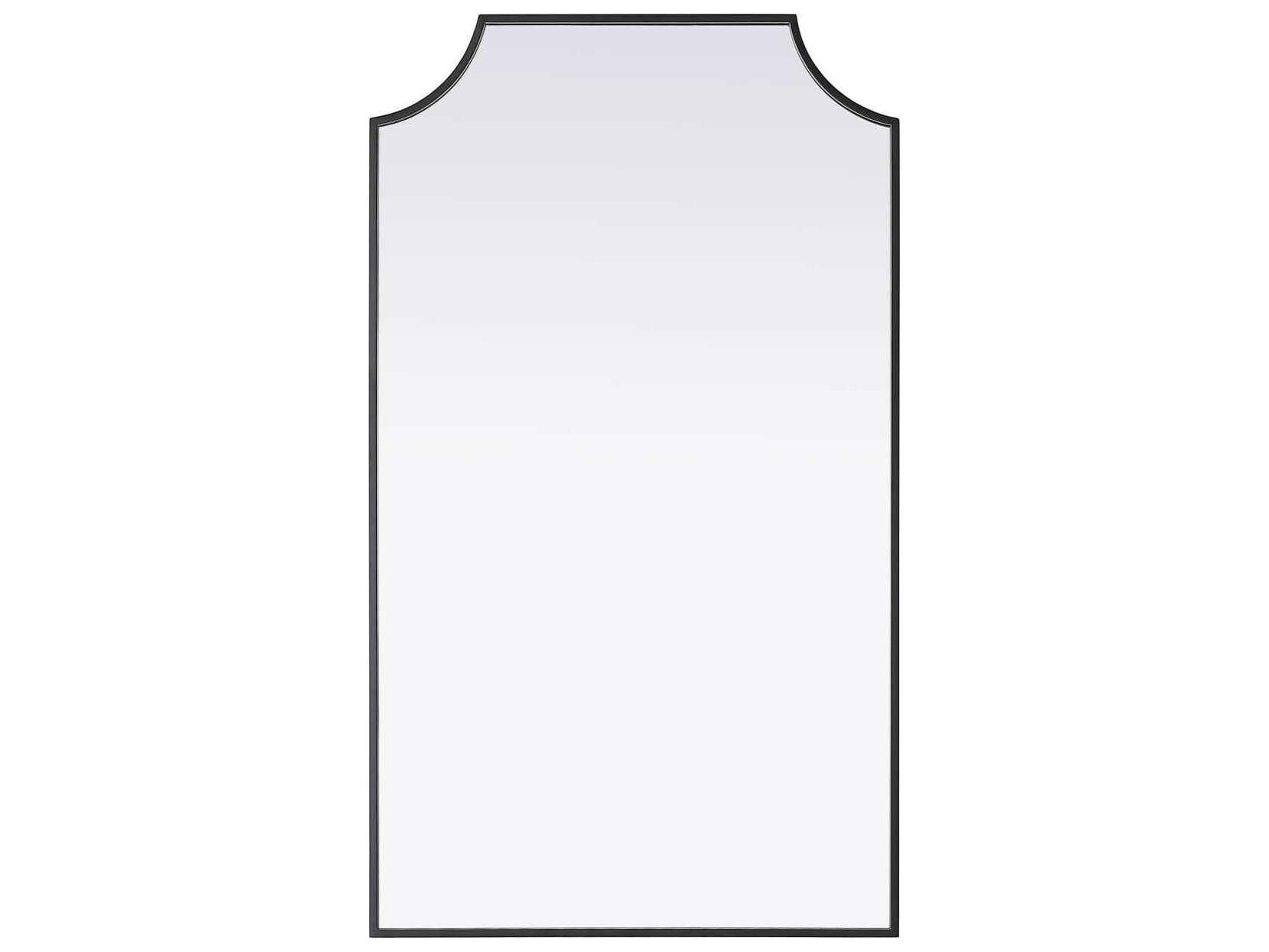 Elegant Lighting Everleigh Black Notched Wall Mirror