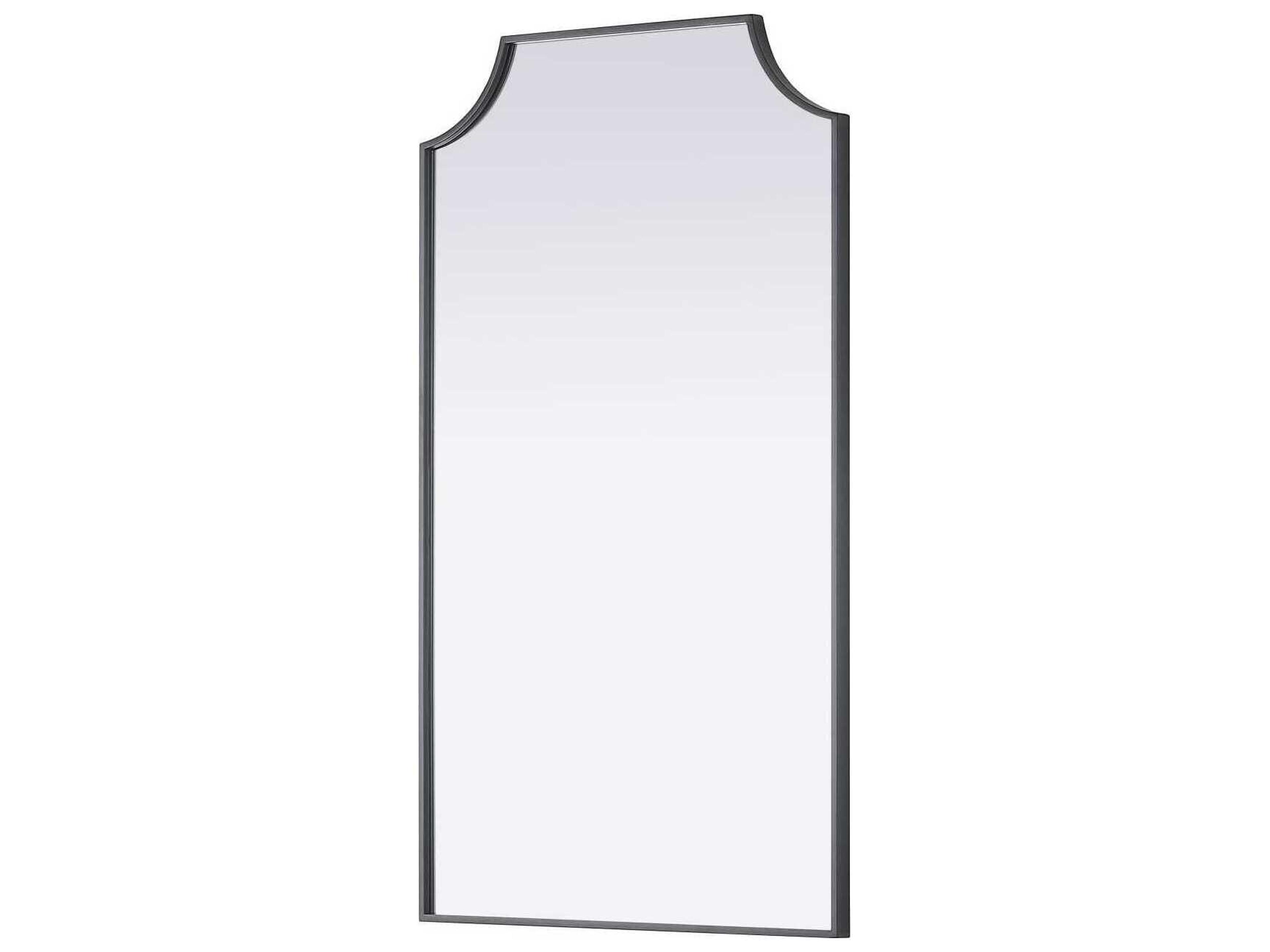 Elegant Lighting Everleigh Black Notched Wall Mirror