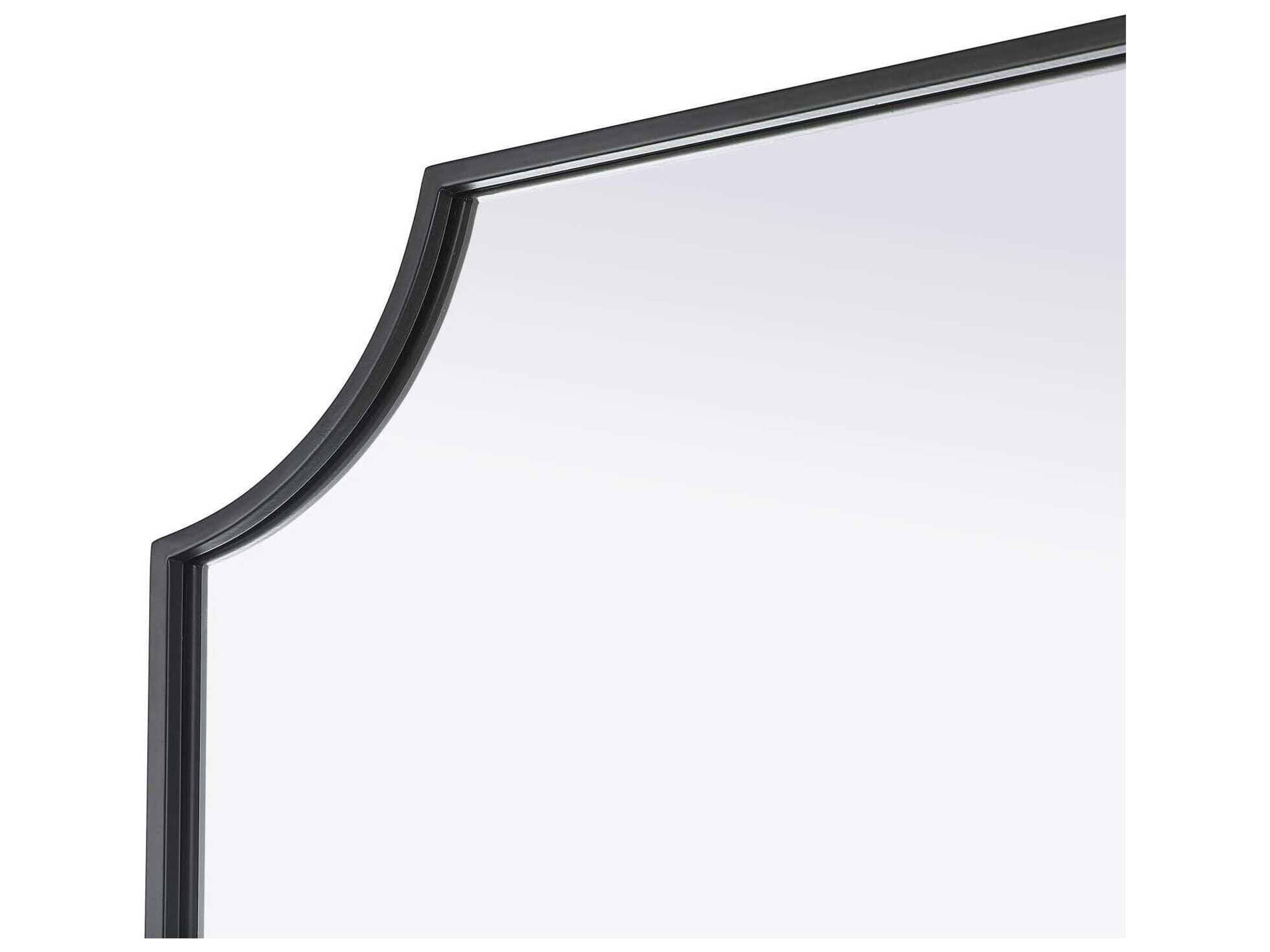 Elegant Lighting Everleigh Black Notched Wall Mirror