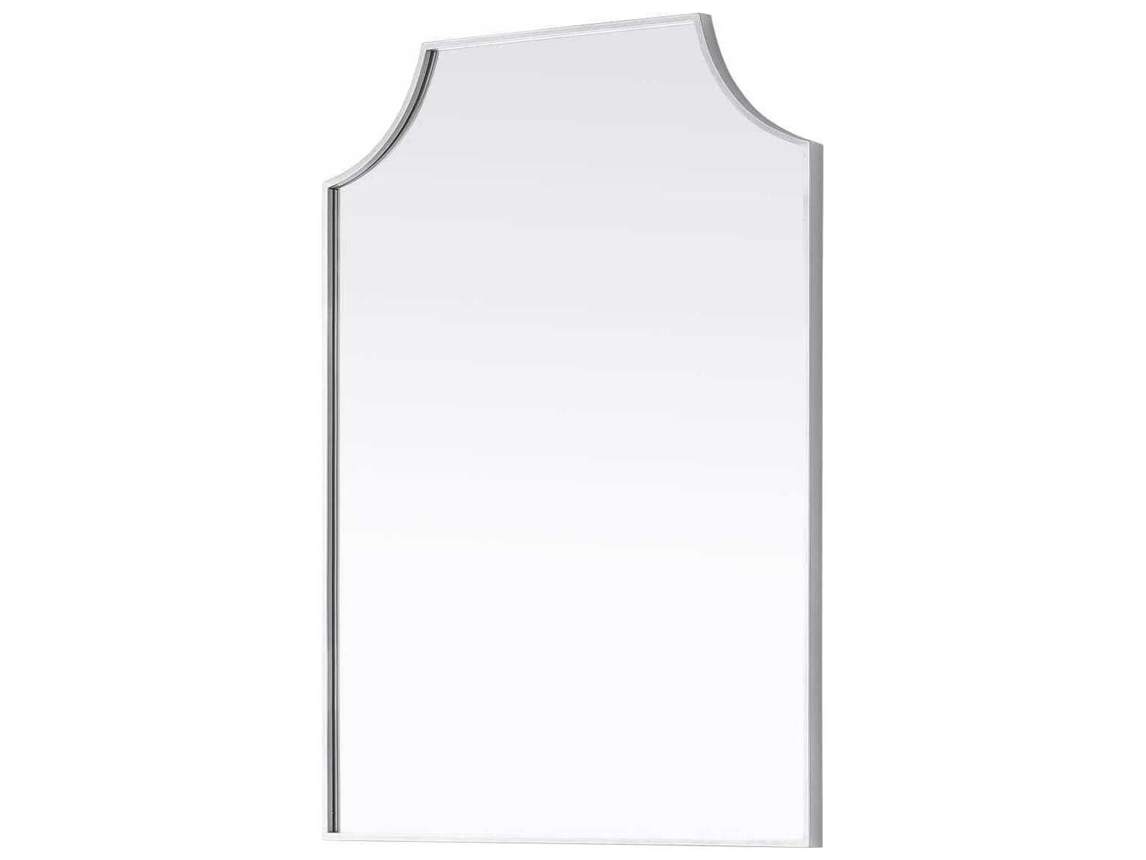 Elegant Lighting Everleigh Silver Notched Wall Mirror