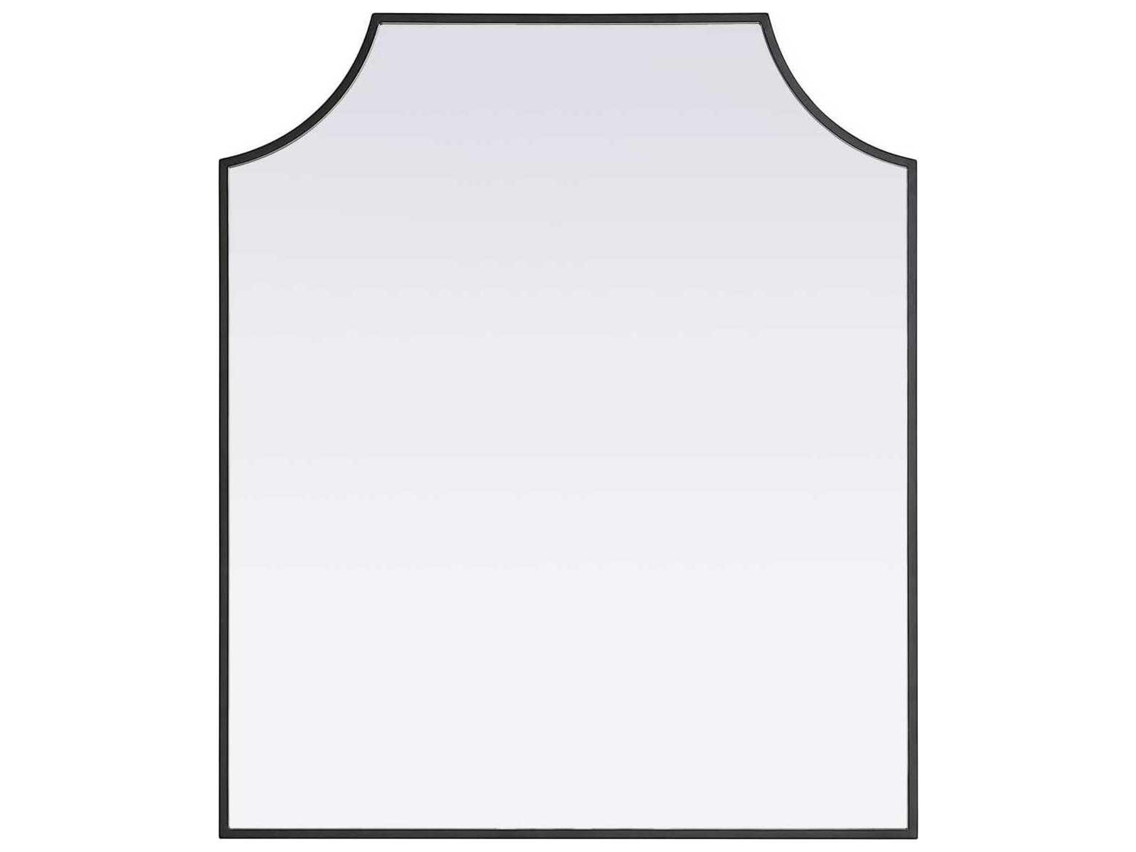 Everleigh Black Notched Wall Mirror