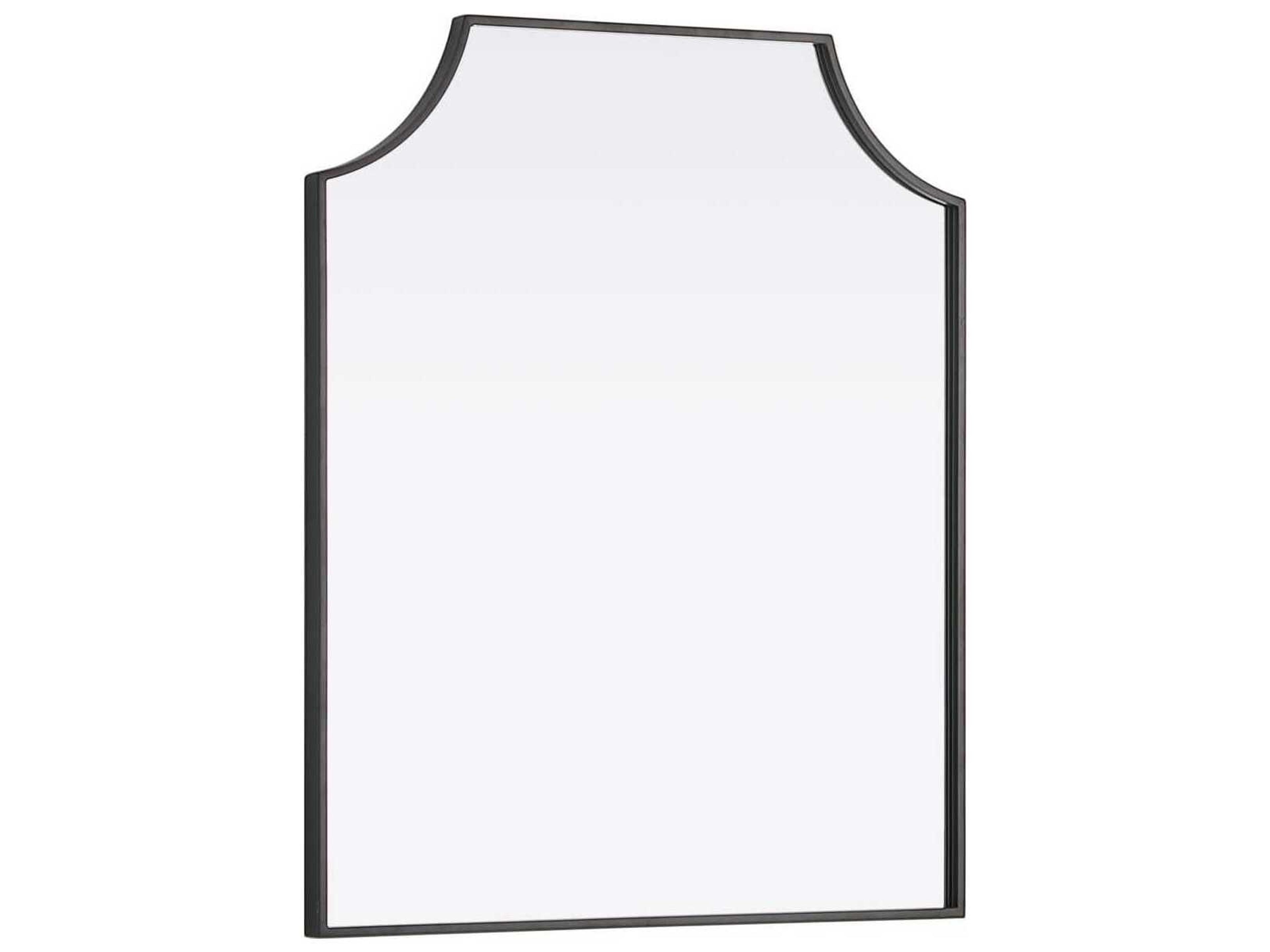 Elegant Lighting Everleigh Black Notched Wall Mirror