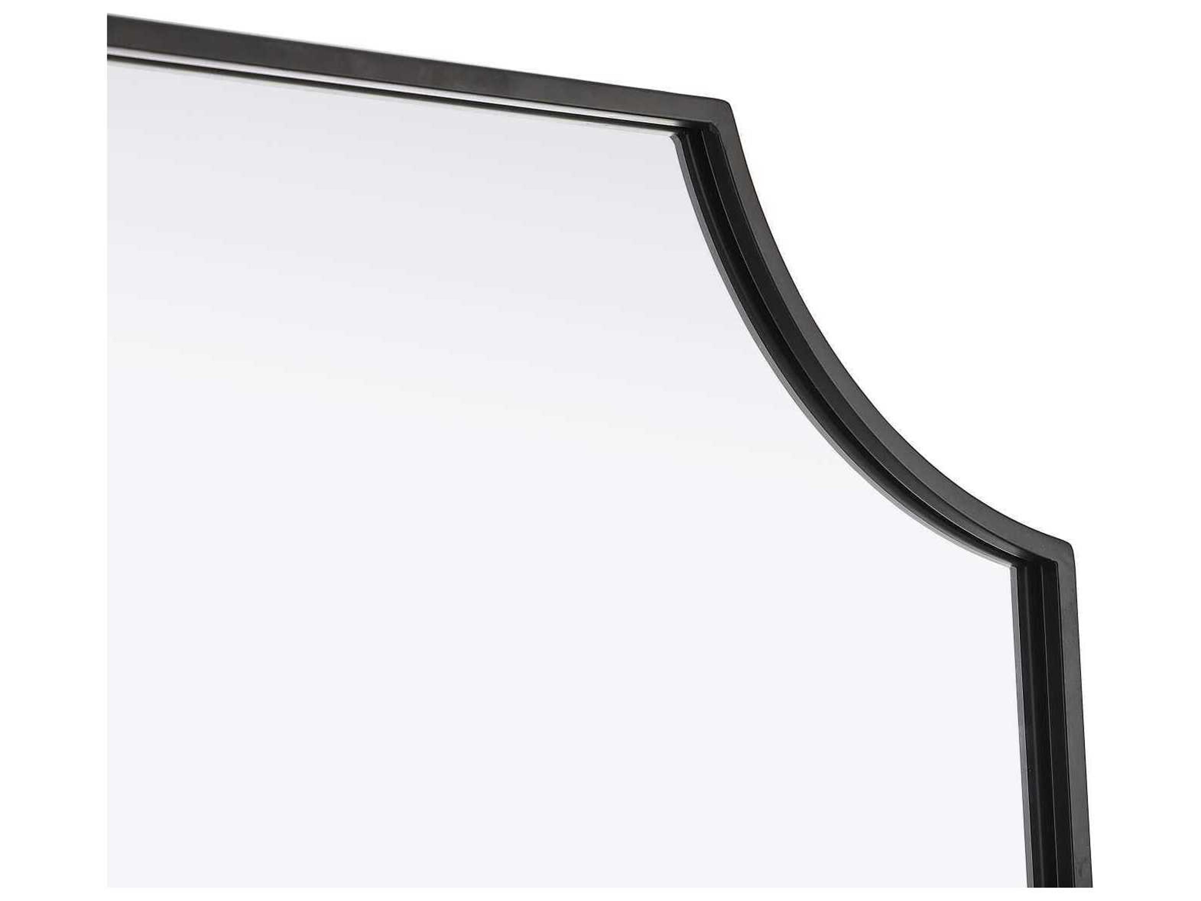 Elegant Lighting Everleigh Black Notched Wall Mirror
