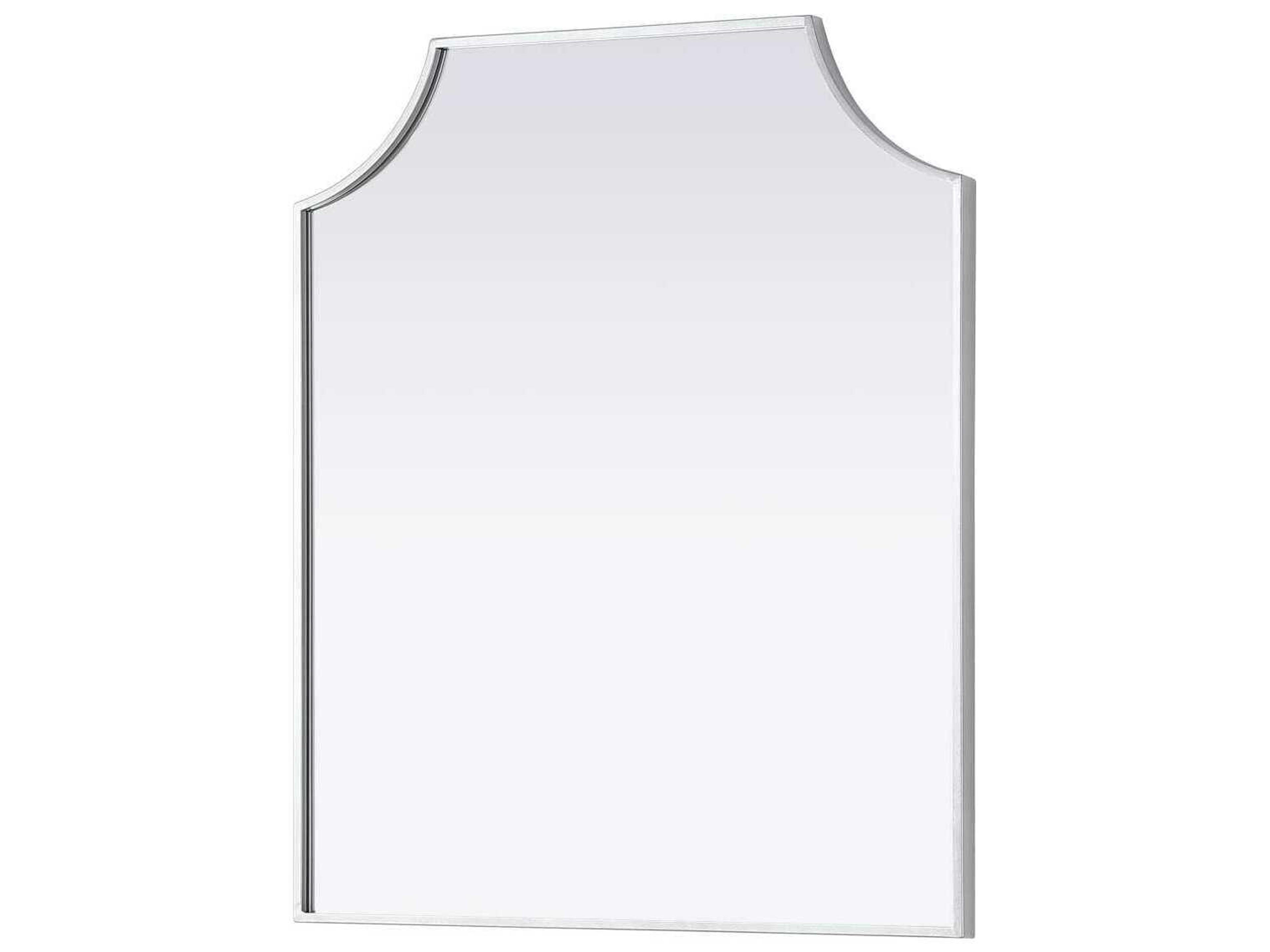Elegant Lighting Everleigh Silver Notched Wall Mirror