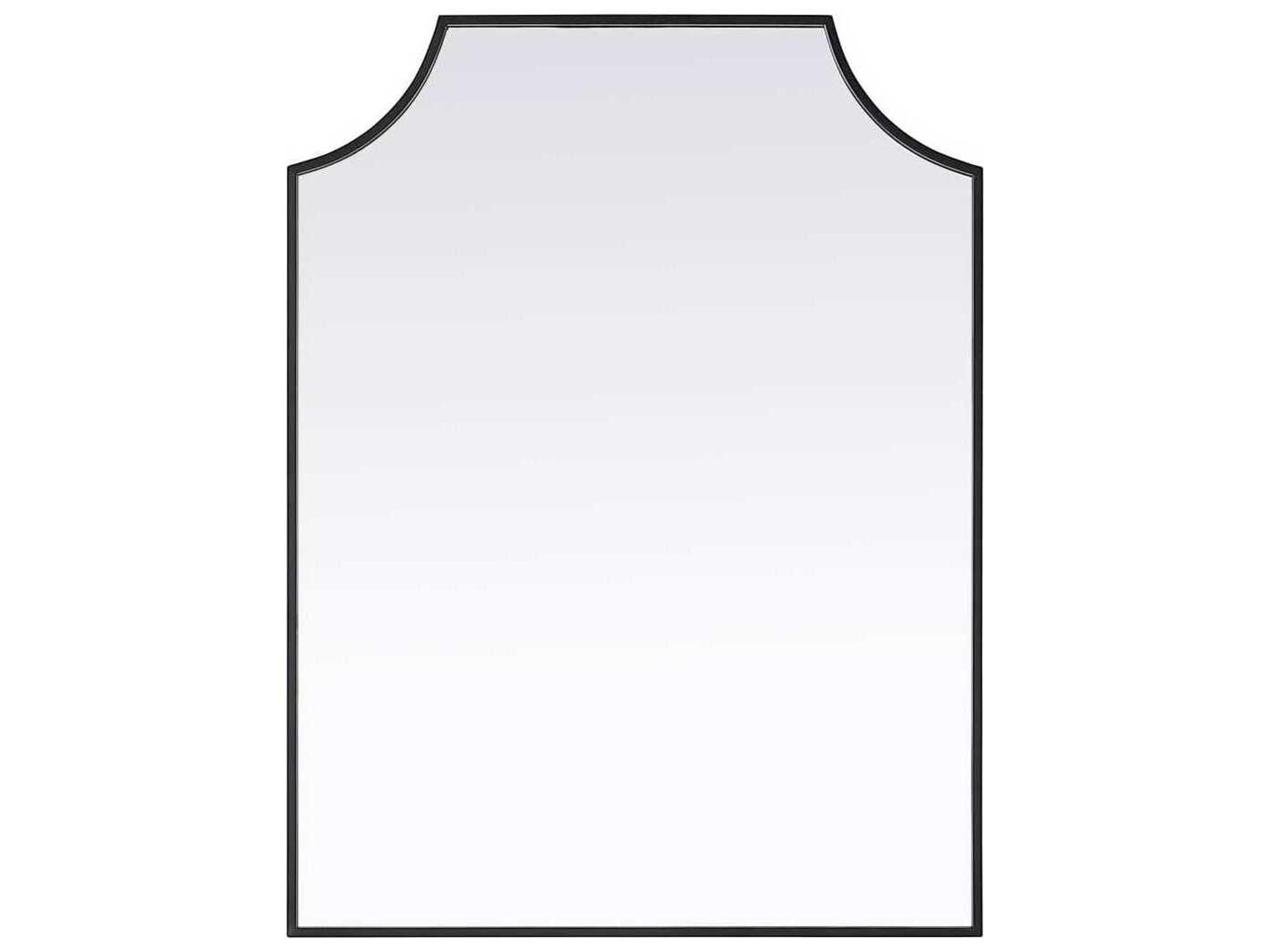 Everleigh Black Notched Wall Mirror