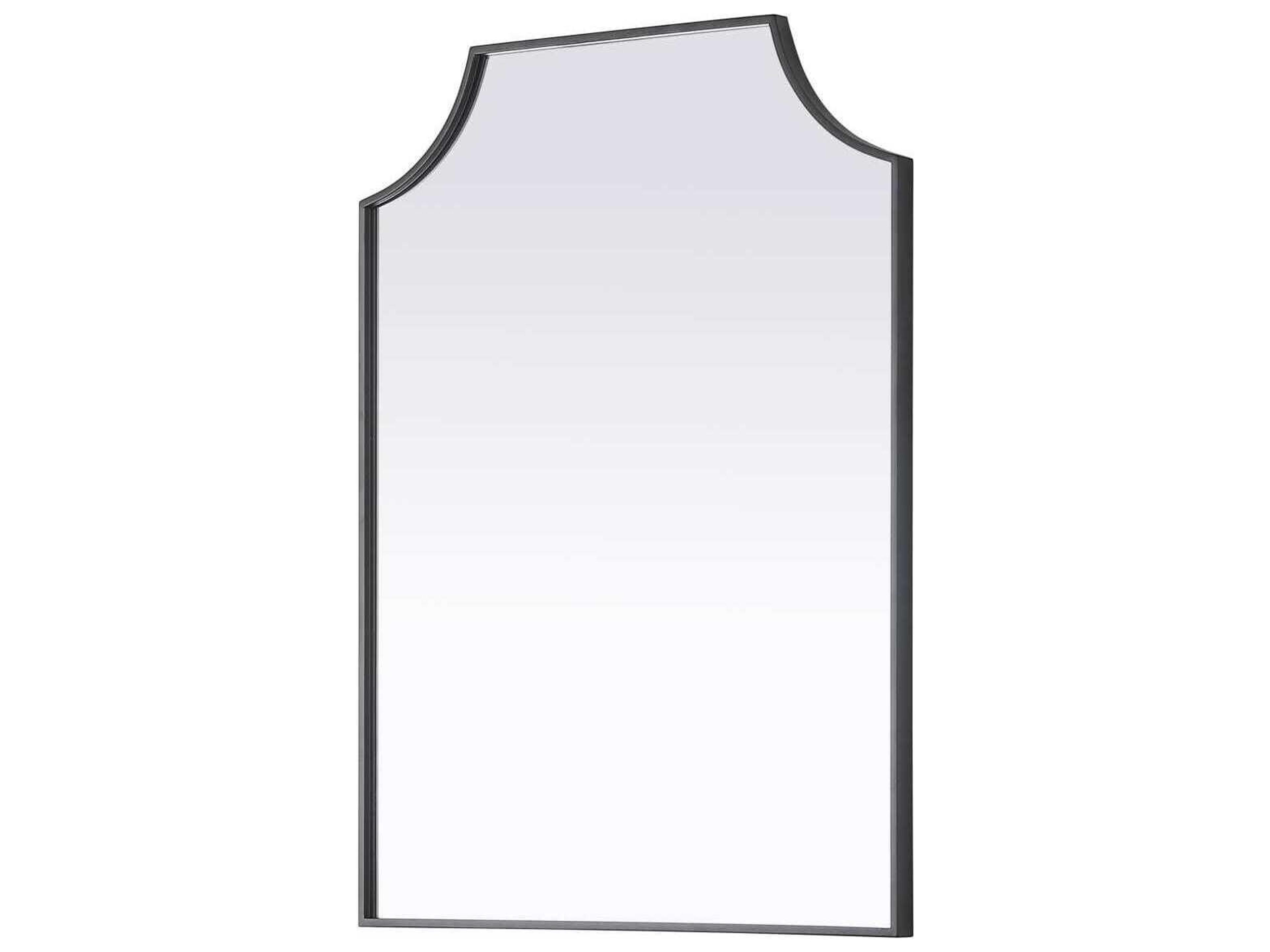 Elegant Lighting Everleigh Black Notched Wall Mirror