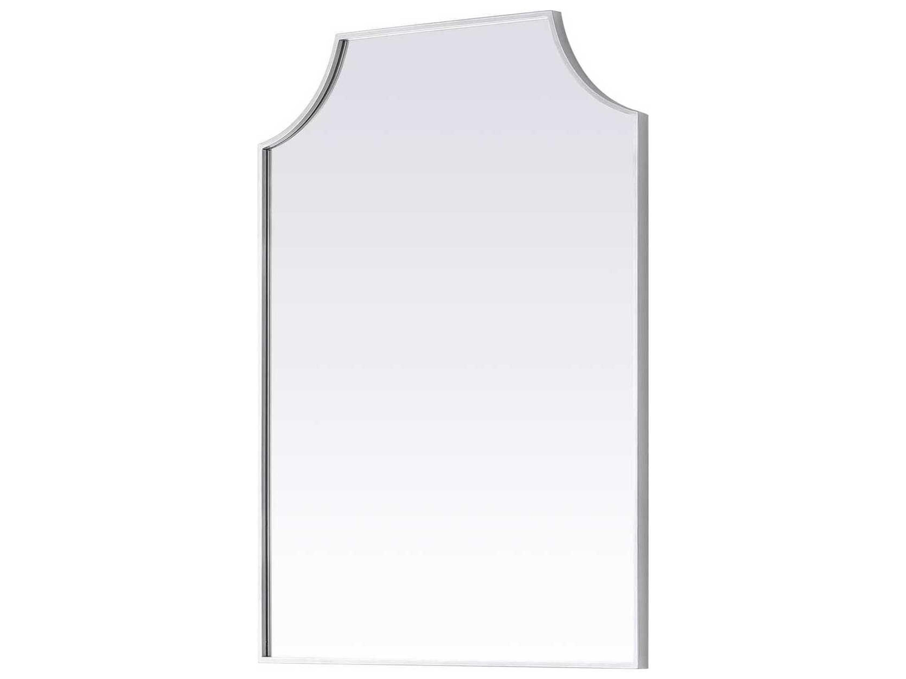 Elegant Lighting Everleigh Silver Notched Wall Mirror