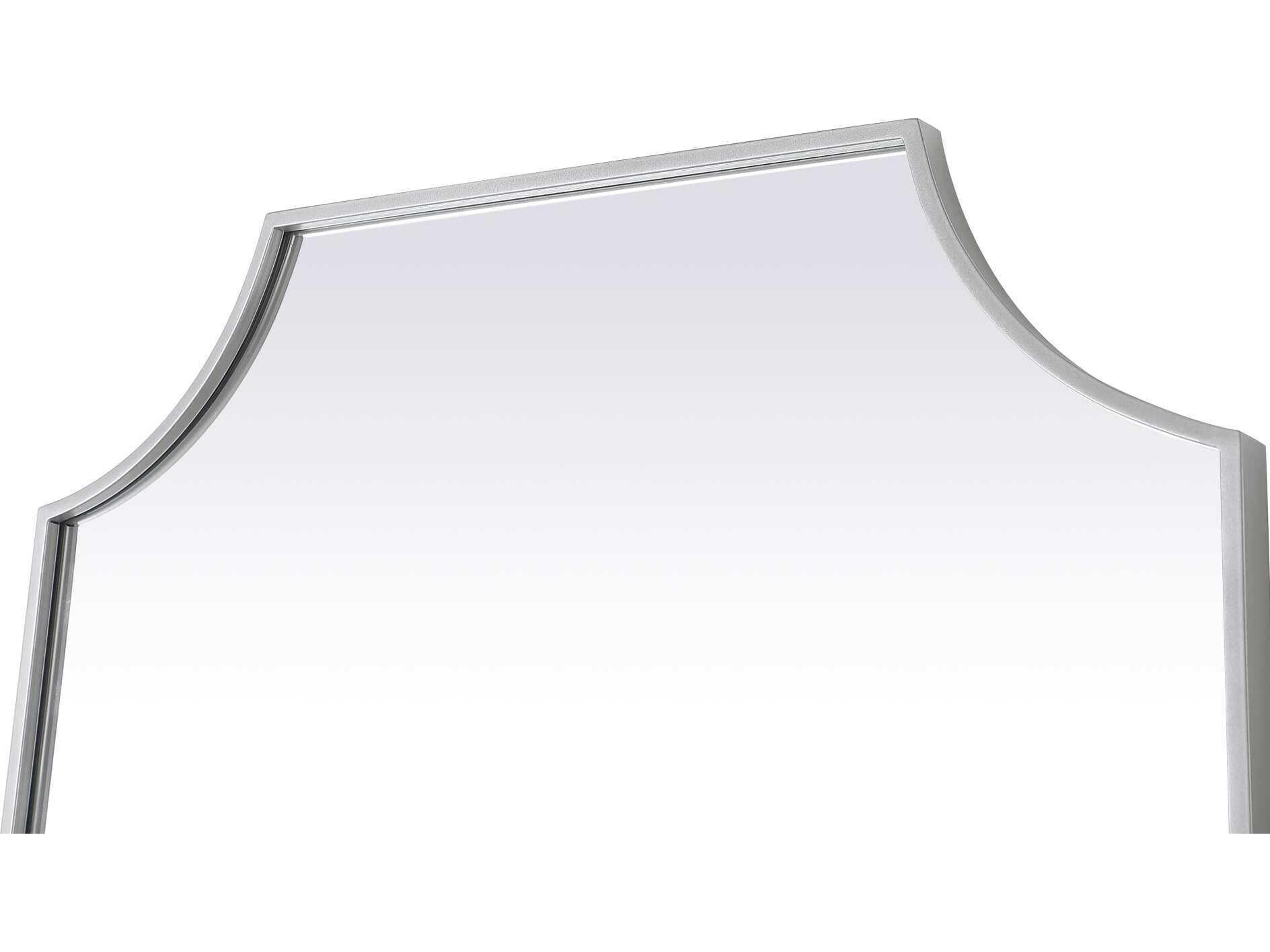Elegant Lighting Everleigh Silver Notched Wall Mirror