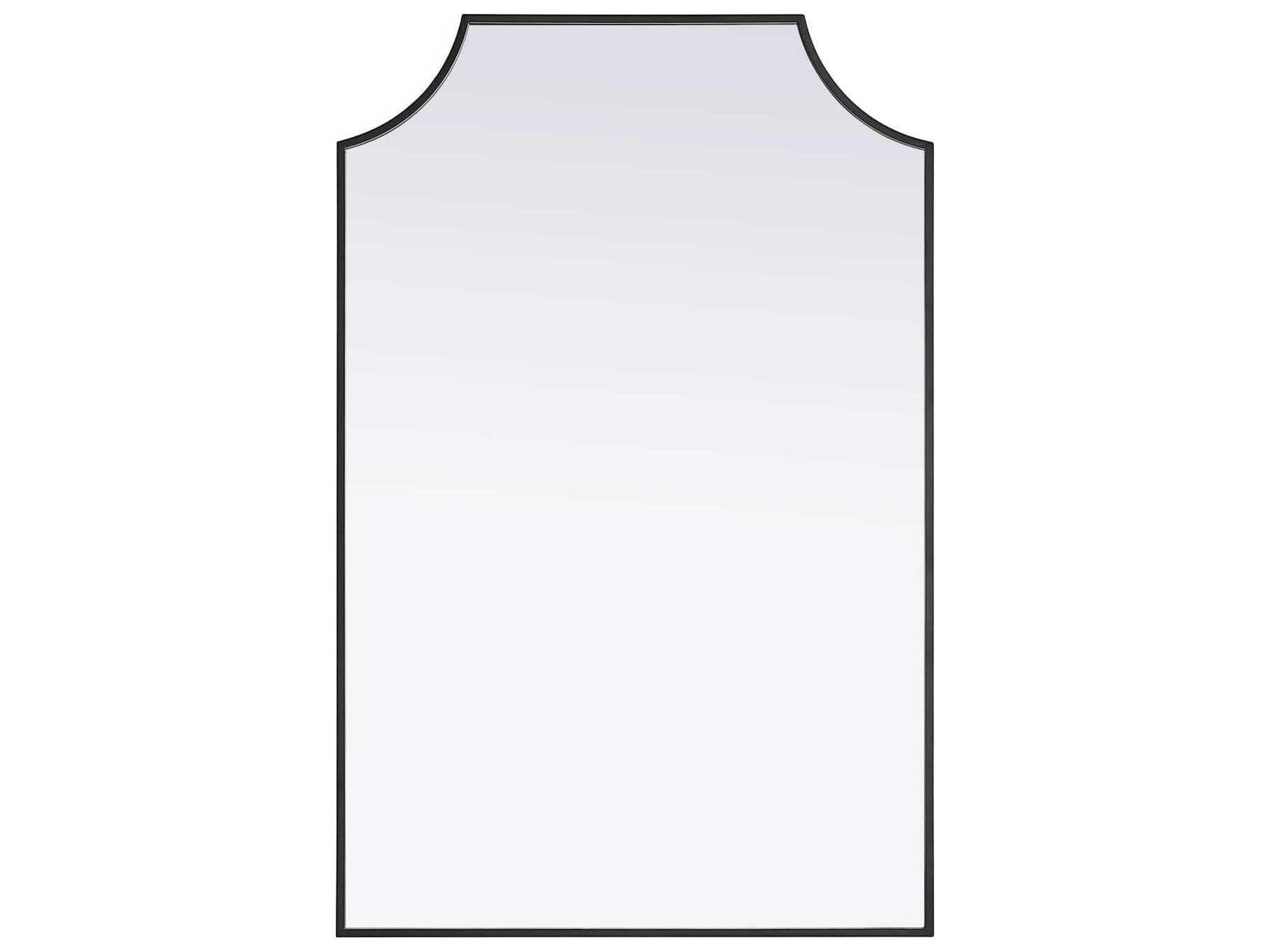 Everleigh Black Notched Wall Mirror