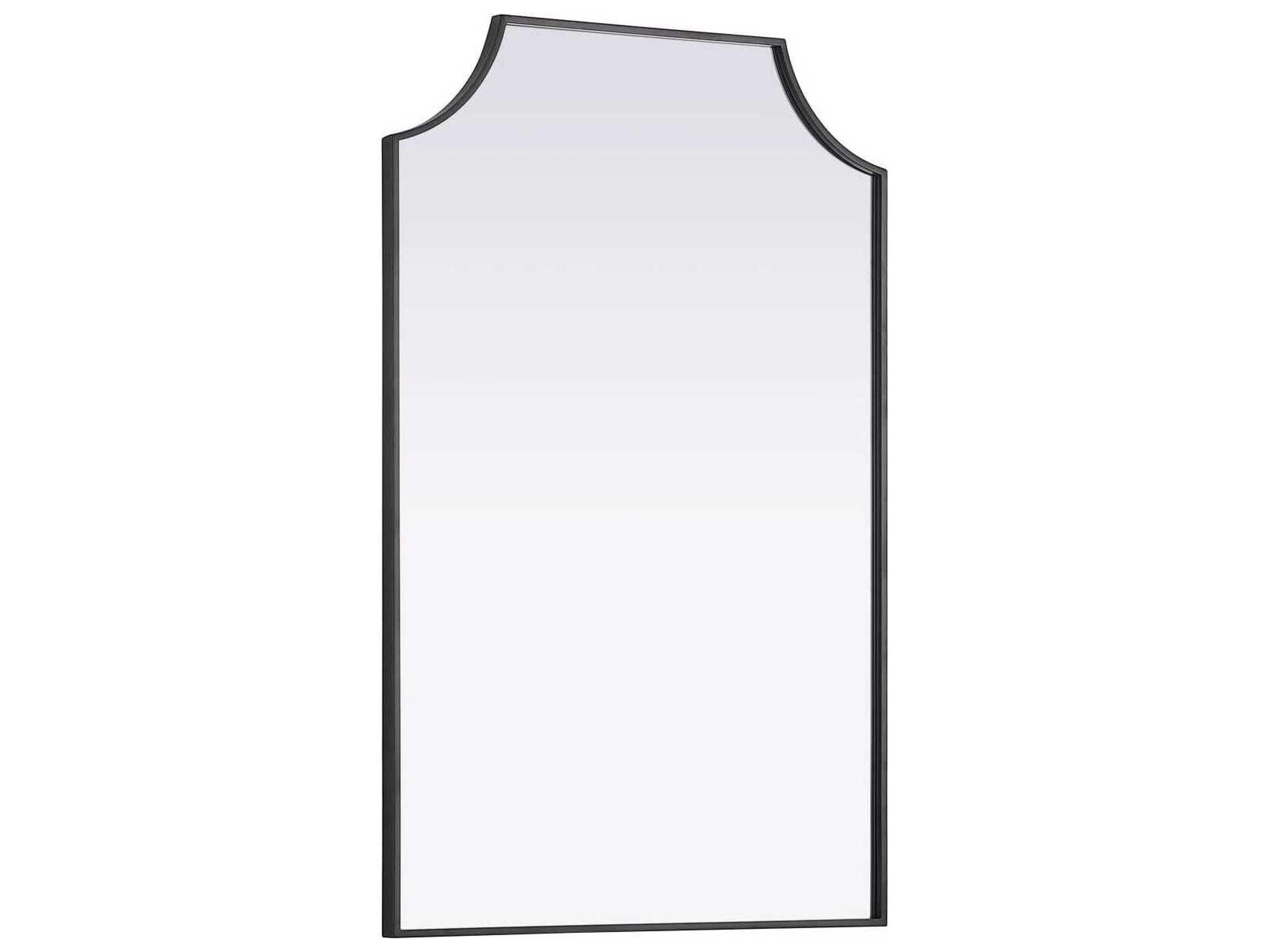 Elegant Lighting Everleigh Black Notched Wall Mirror