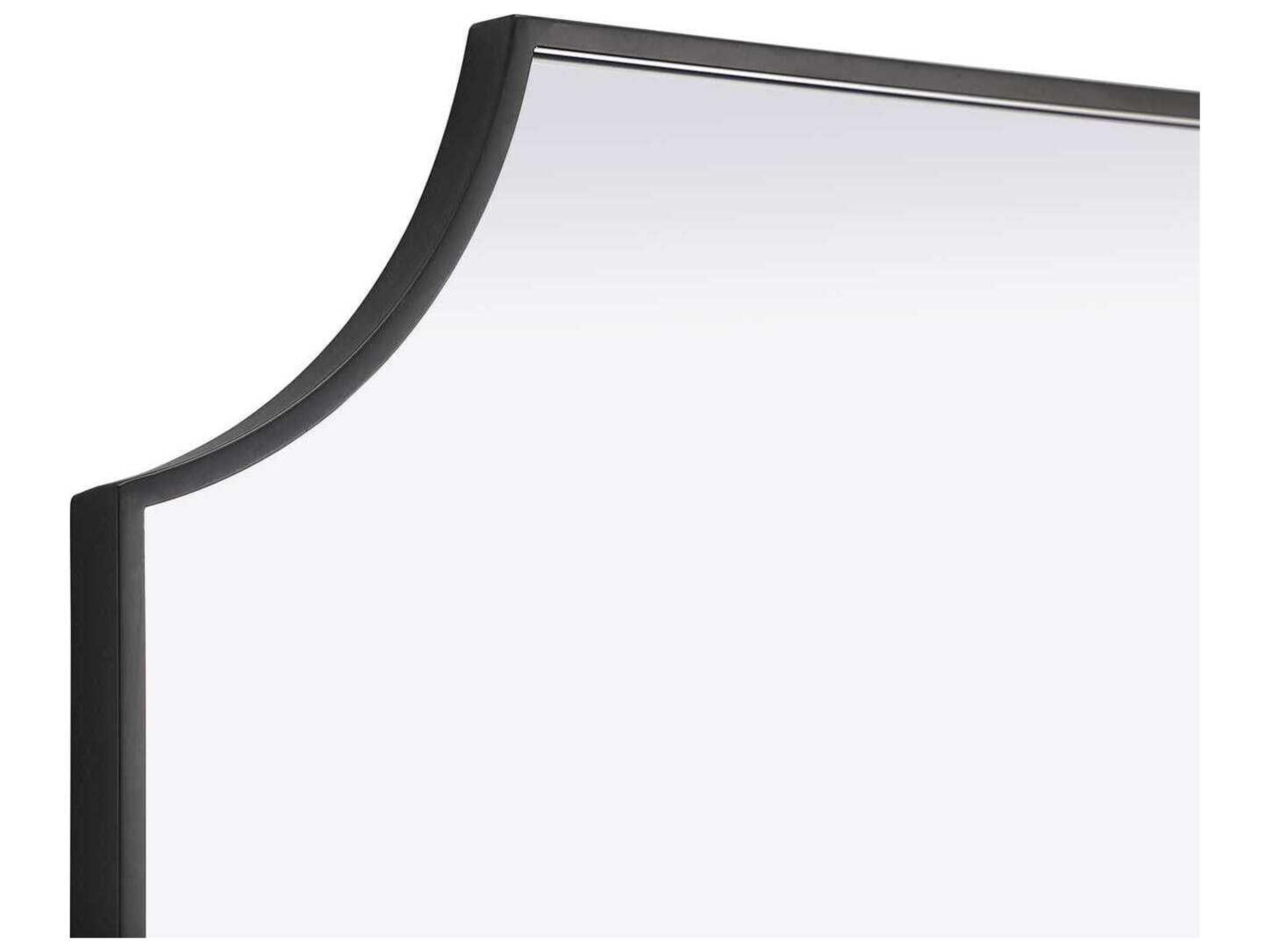 Elegant Lighting Everleigh Black Notched Wall Mirror